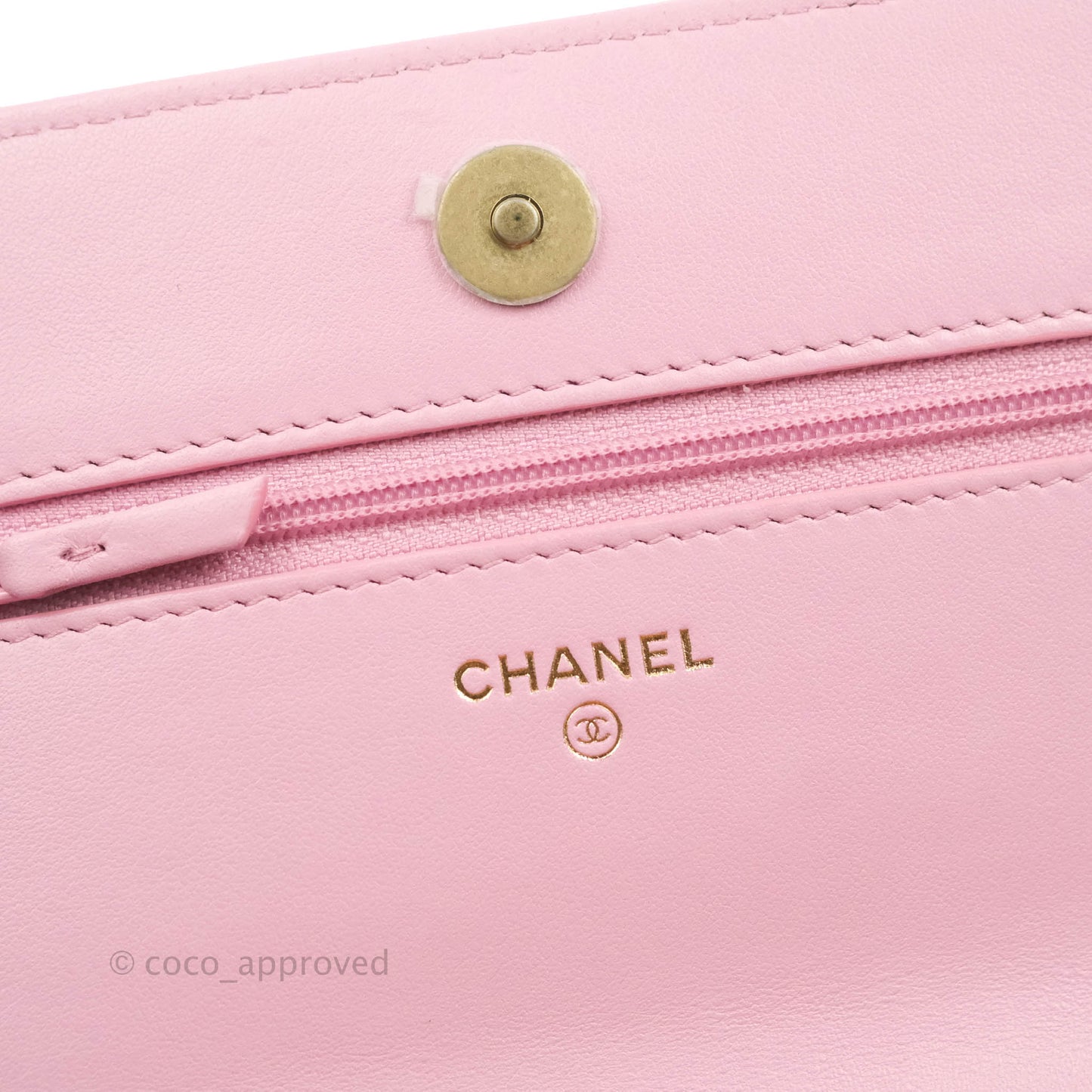 Chanel Top Handle Wallet On Chain WOC Pink Caviar Gold Hardware 22S