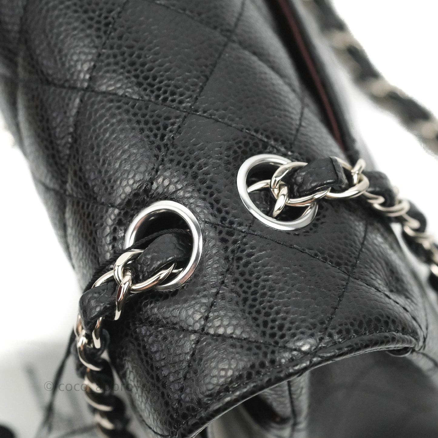 Chanel Classic M/L Medium Flap Quilted Black Caviar Silver Hardware