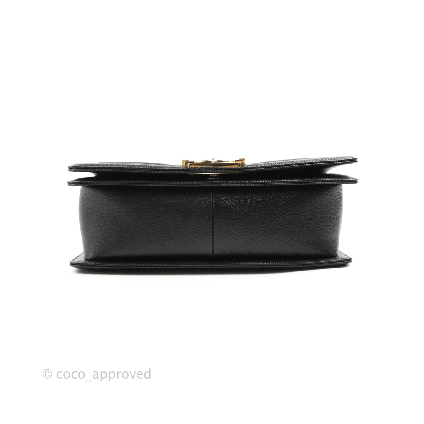 Chanel Chevron Medium Boy Black Caviar Gold Hardware