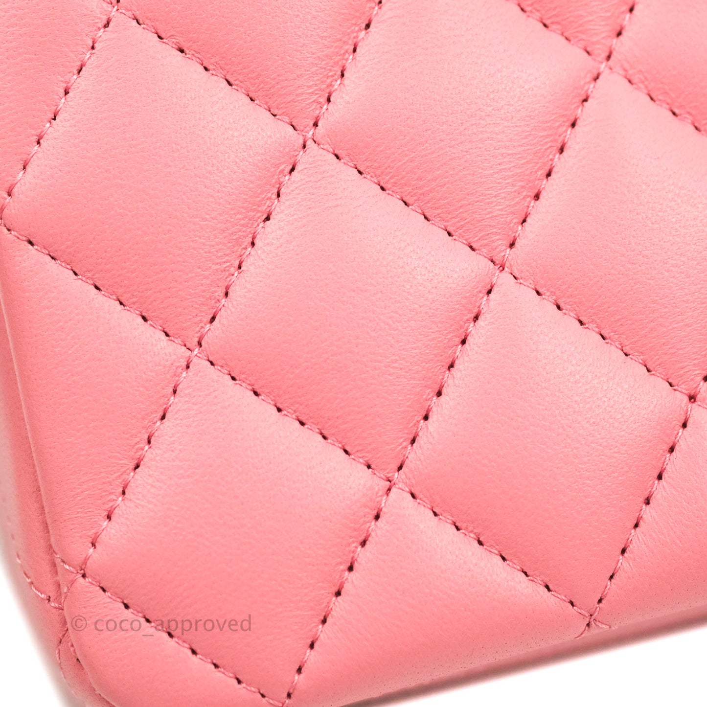 Chanel Top Handle Mini Rectangular Flap Bag Pink Lambskin Gold Hardware
