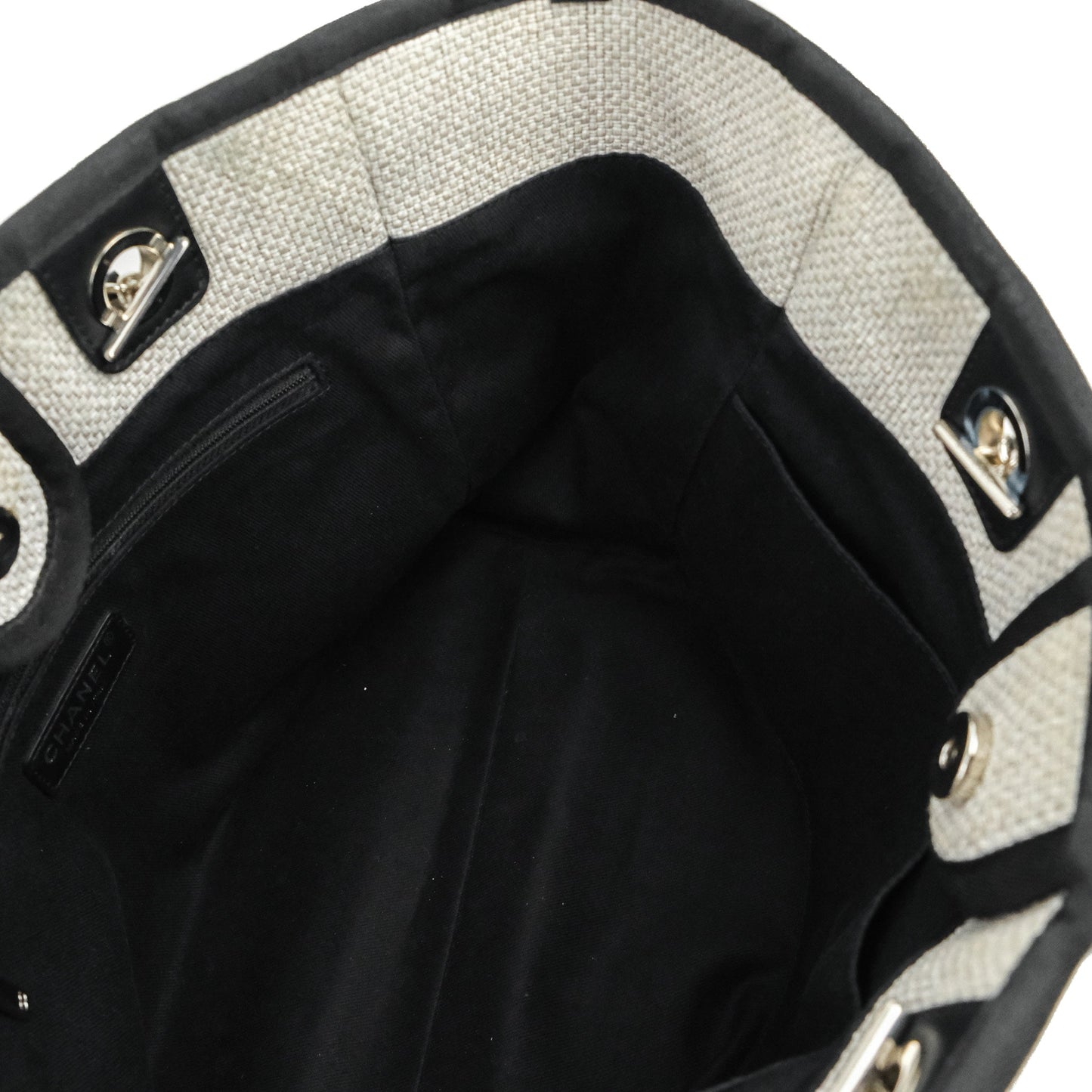Chanel Medium Deauville Tote Light Grey Canvas