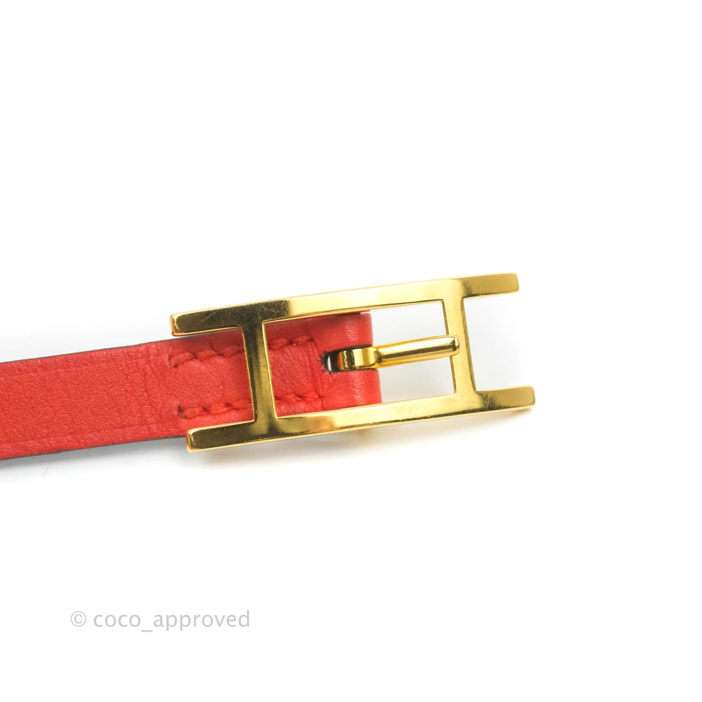 Hermès Veau Behapi Single Tour Bracelet Red/Purple