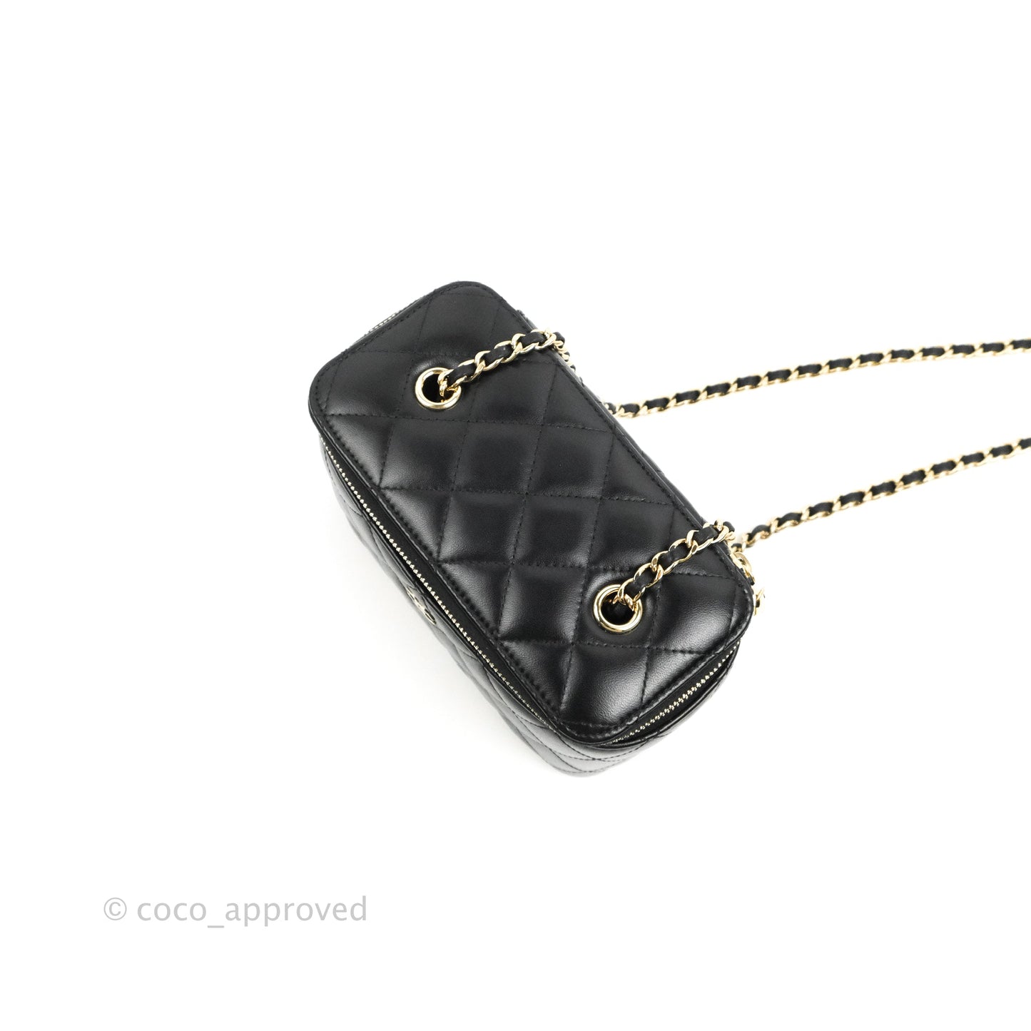 Chanel Classic Vanity with Chain Black Lambskin Gold Hardware
