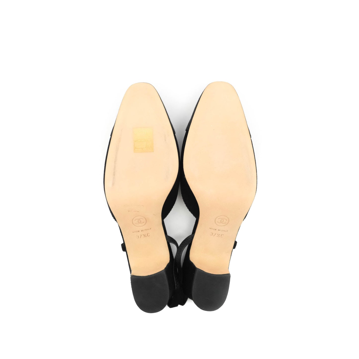 Chanel Classic Slingback Black Velvet Size 37.5C