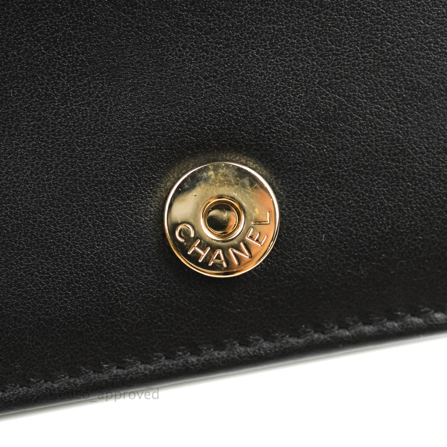 Chanel Chevron Boy Wallet On Chain Black Caviar Gold Hardware
