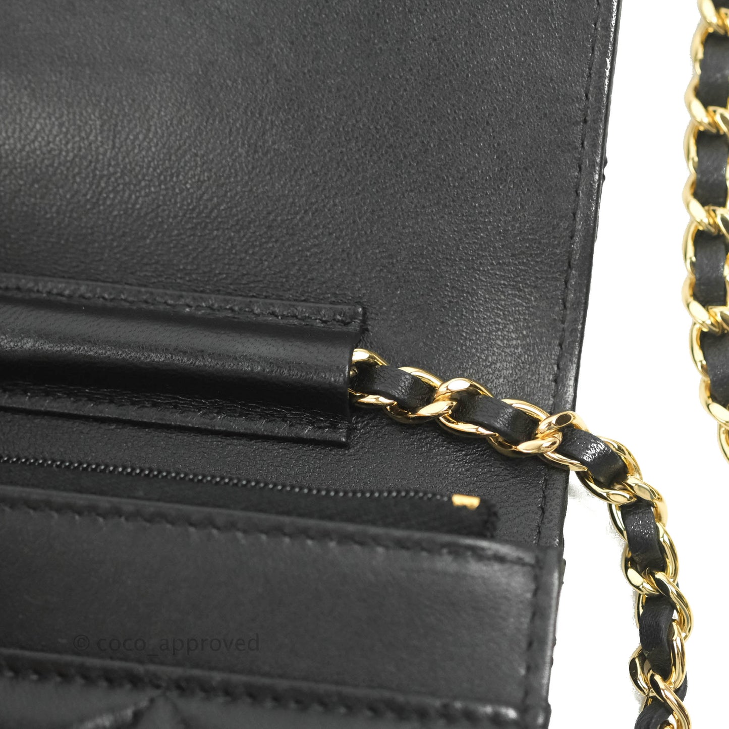 Chanel Quilted Classic WOC Black Lambskin Gold Hardware