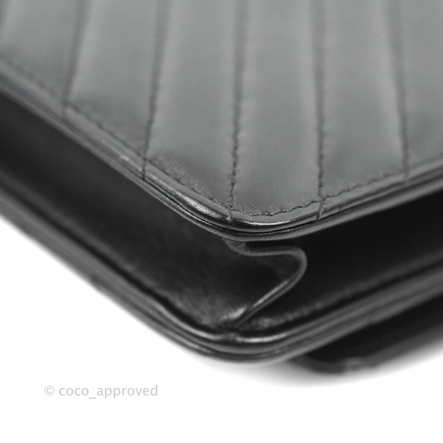 Chanel Trendy CC WOC Wallet on Chain Chevron Black Lambskin Gold Hardware