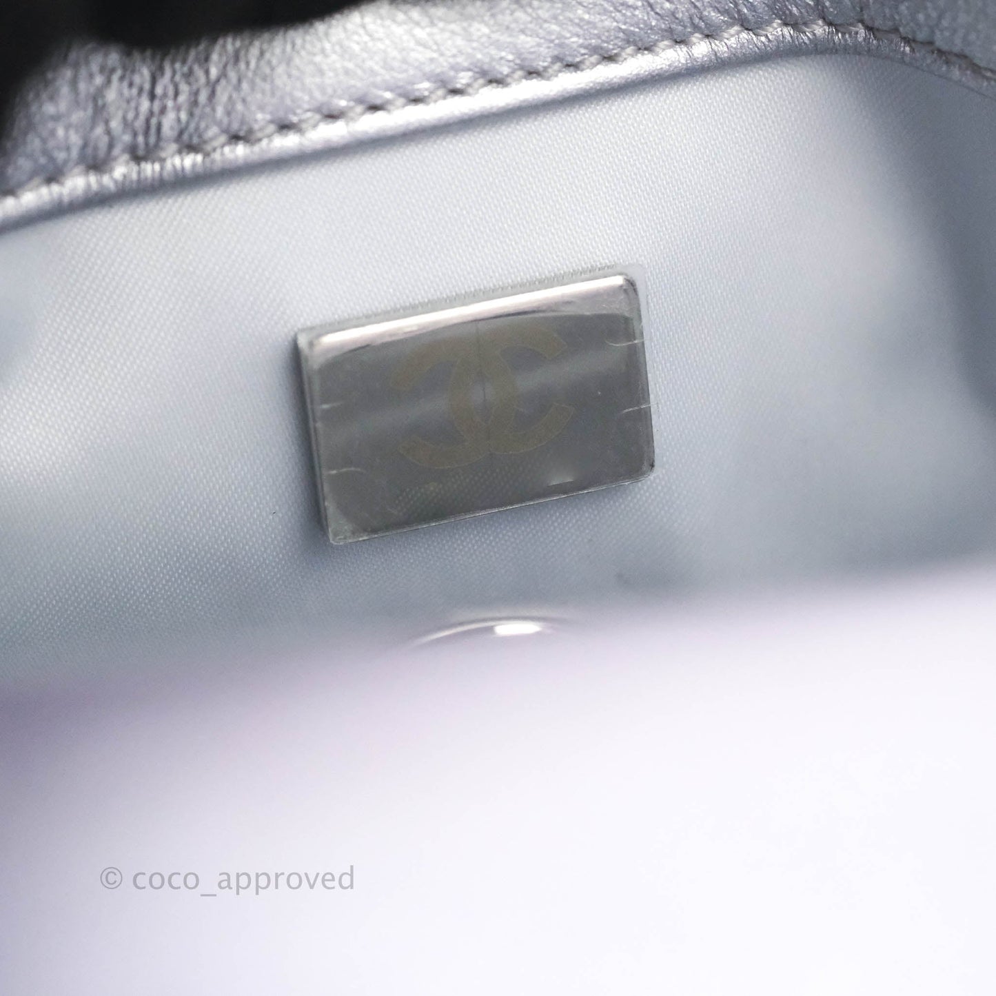 Chanel Wristlet Clutch Iridescent Rainbow Calfskin Leather 21K
