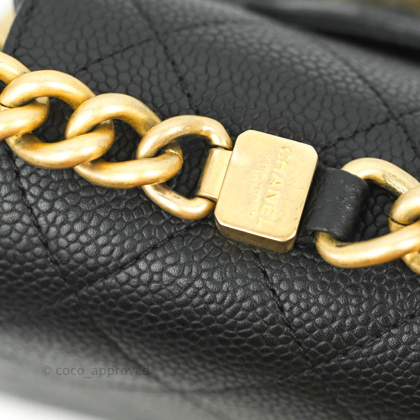 Chanel Chic Affinity Small Grained Calfskin Black Aged Gold Hardware