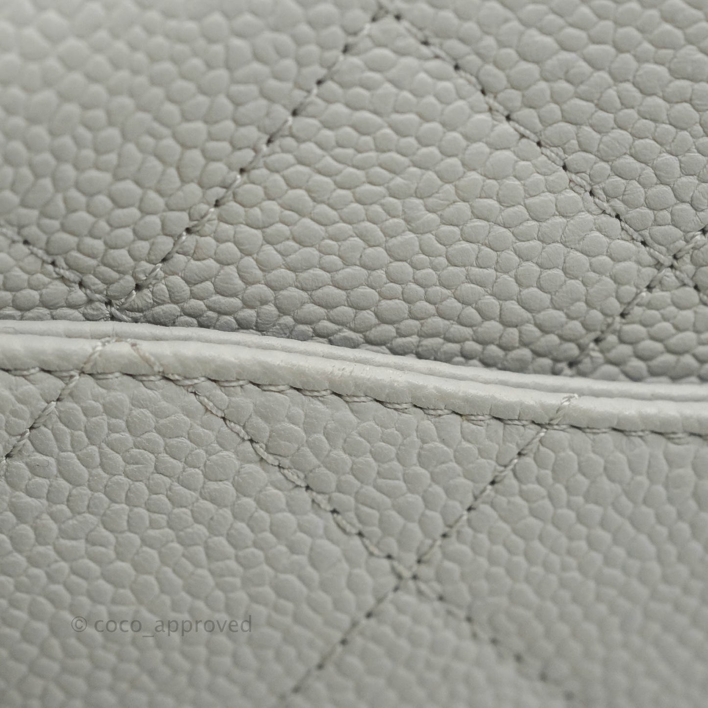 Chanel Quilted Small City Walk Flap Light Grey Caviar Gold Hardware