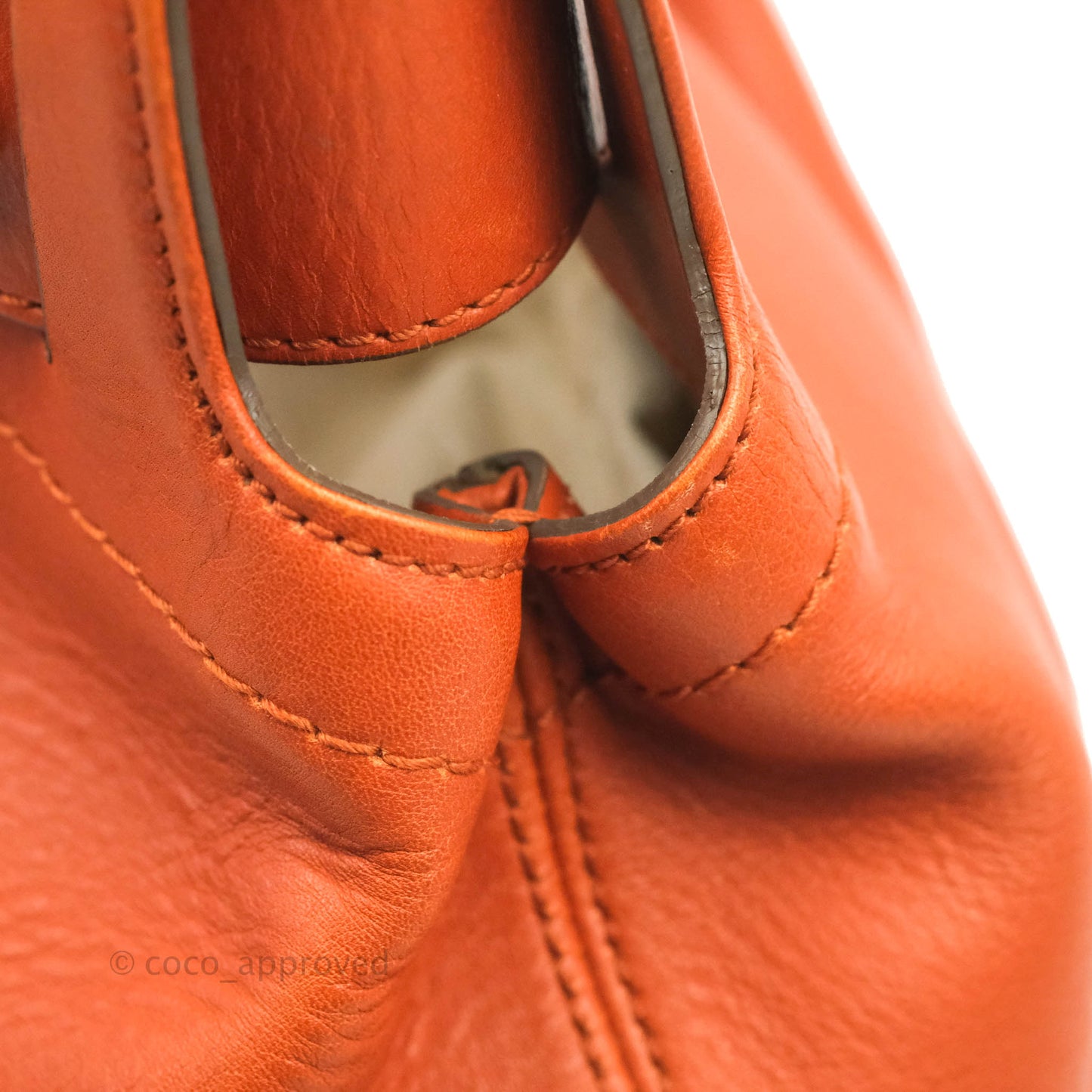 Salvatore Ferragamo Orange Top Handle Bag With Strap