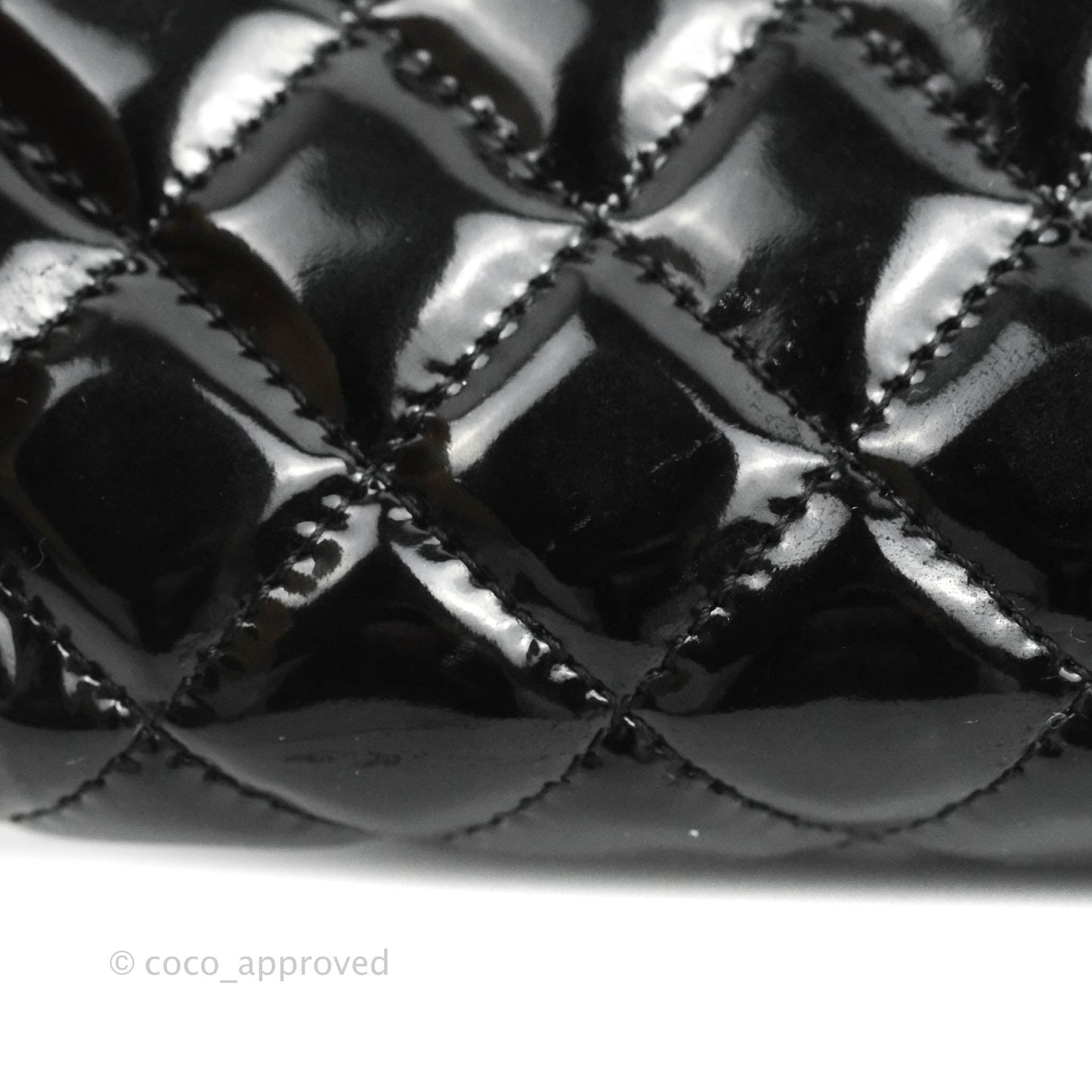 Chanel Mademoiselle Medium Bowling Black Patent Leather Silver Hardware