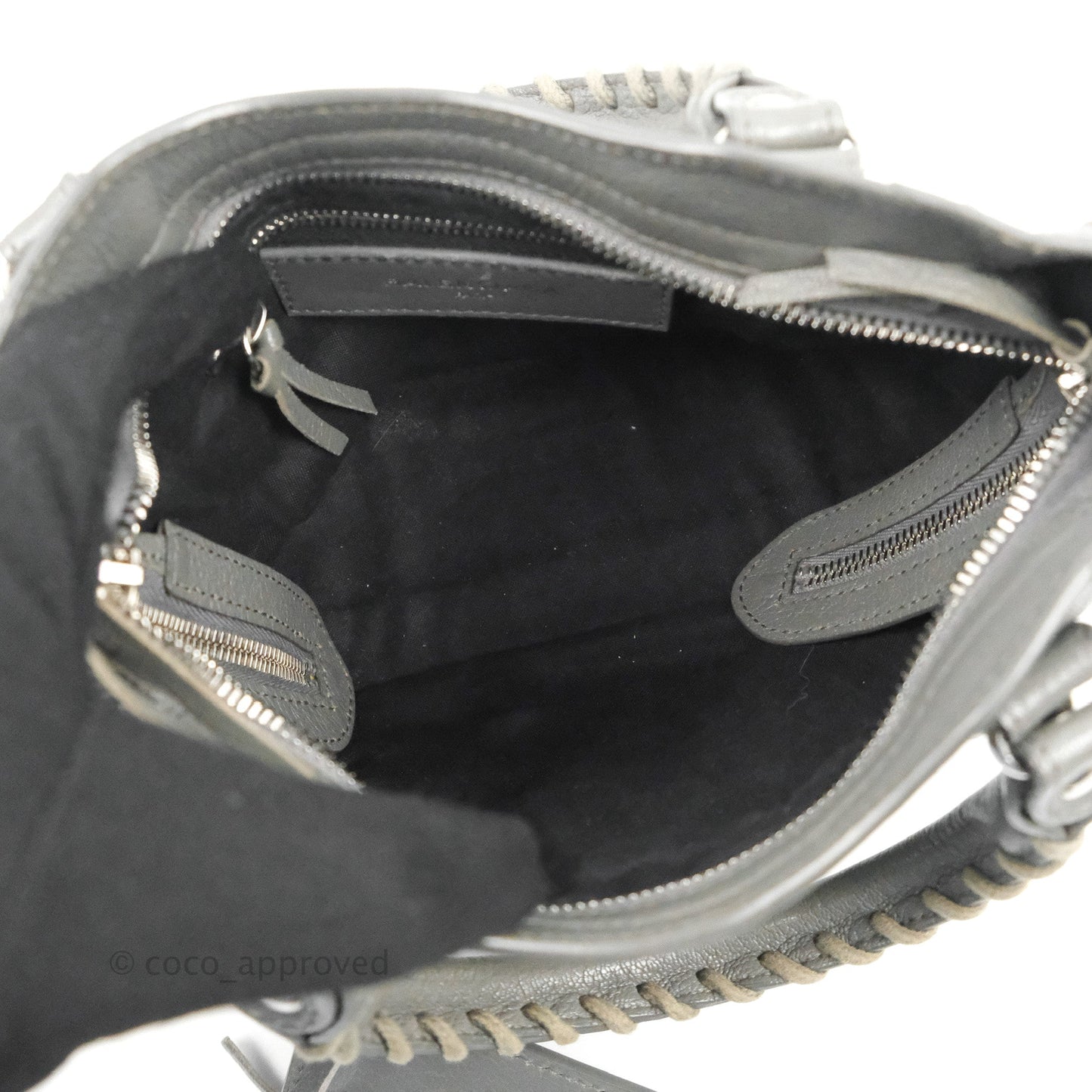 Balenciaga Classic Mini City Bag Grey Aged Calfskin Silver Hardware