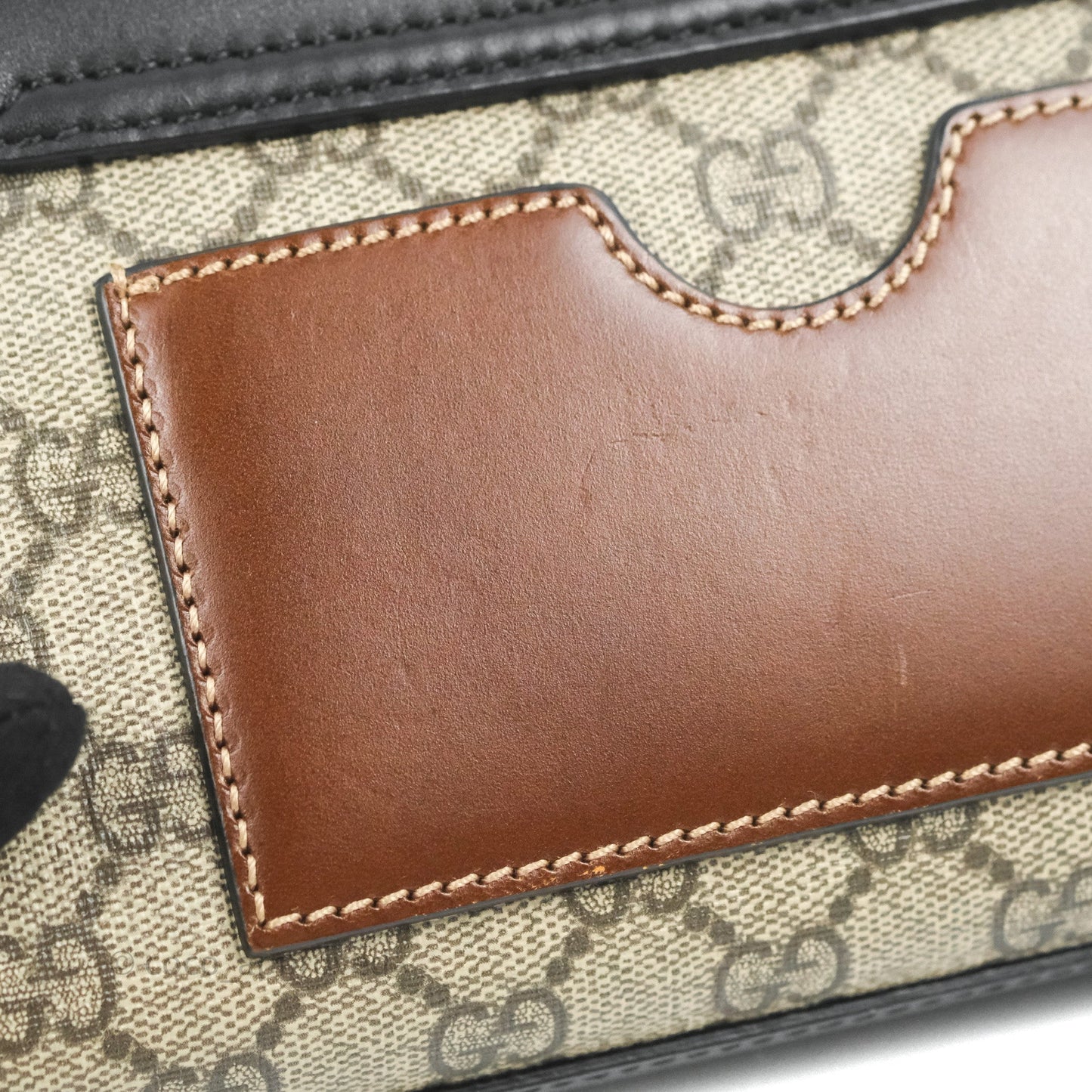 Gucci Padlock Small GG Shoulder Bag Black Beige/ Ebony GG Supreme Canvas