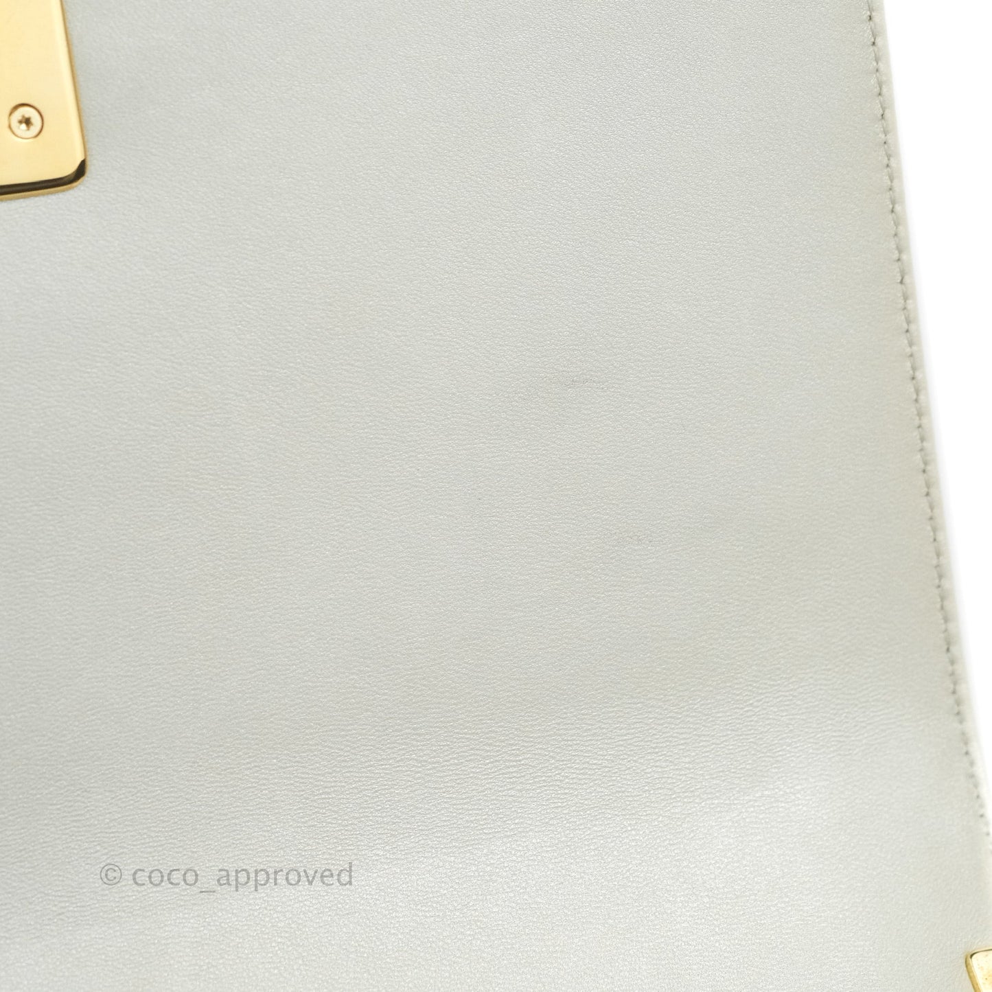 Chanel Cube Embossed Medium Boy Bag Iridescent Pearl White Lambskin Gold Hardware