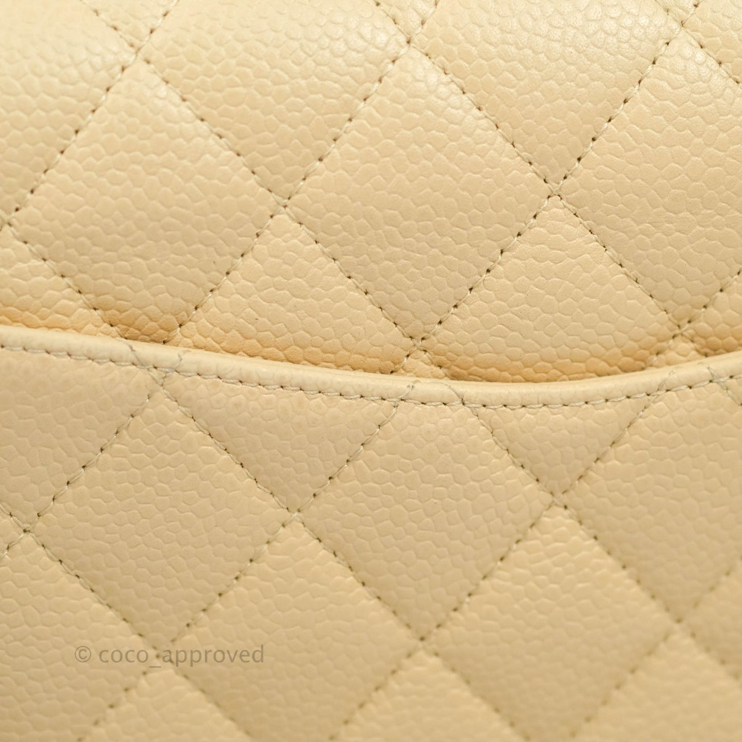 Chanel Classic M/L Medium Flap Quilted Beige Caviar Silver Hardware