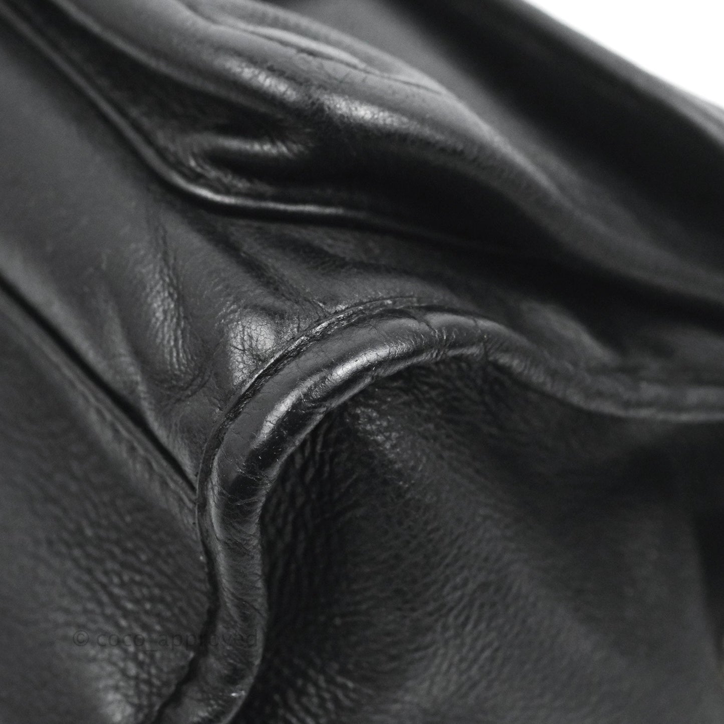 Chanel Flap Bag Black Calfskin Silver Hardware
