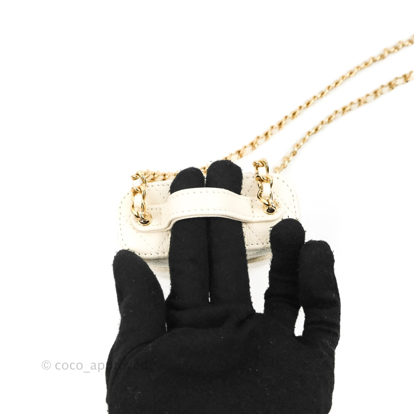 Chanel Quilted Small Handle With Care Vanity Case With Chain Ivory Caviar Gold Hardware