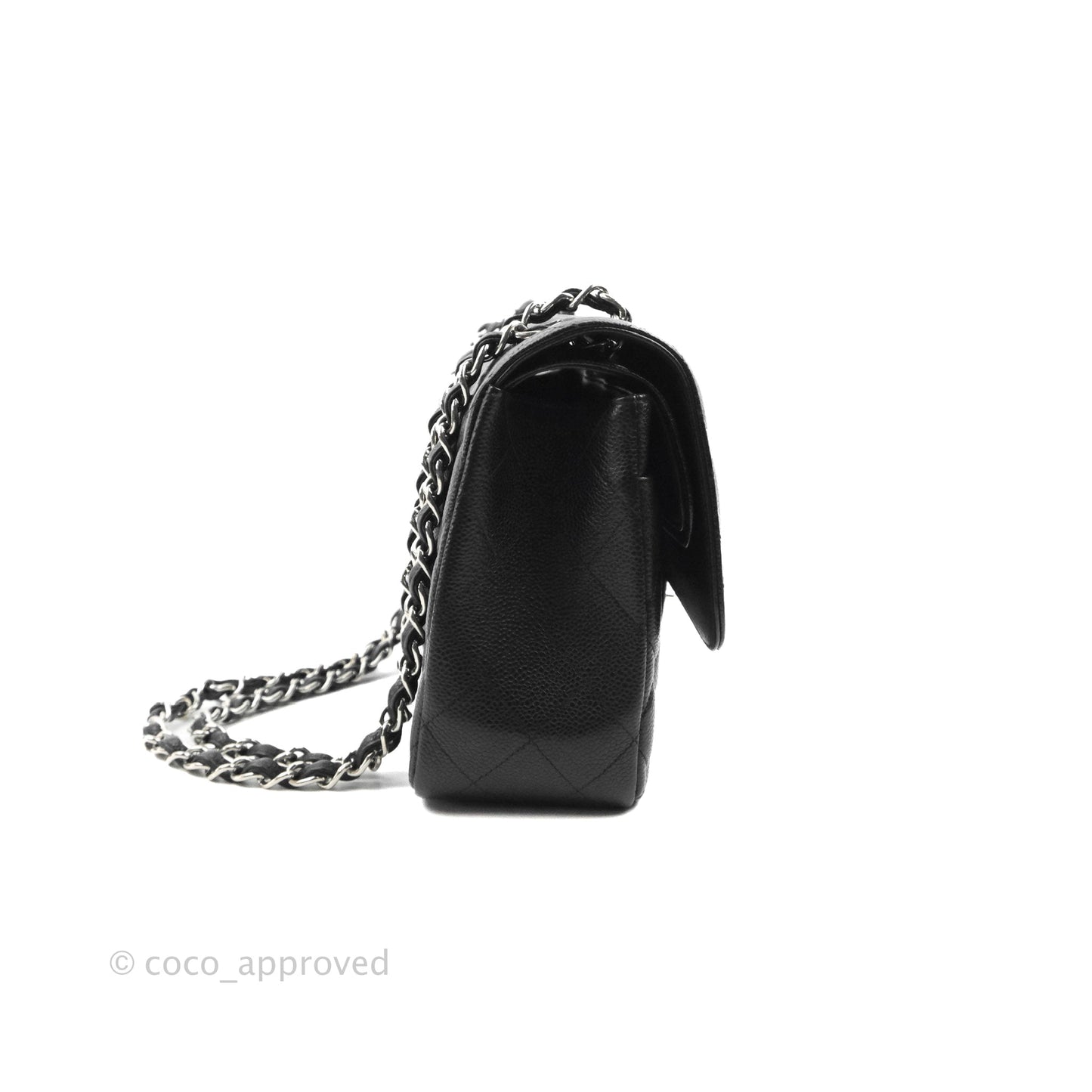 Chanel Jumbo Double Flap Black Caviar Silver Hardware⁣⁣