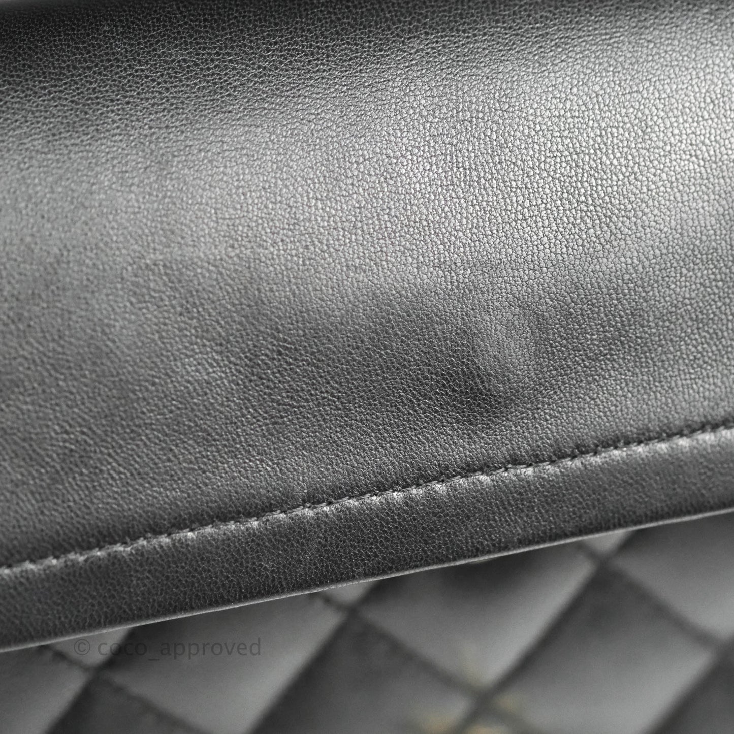 Chanel Quilted Classic M/L Medium Flap Black Lambskin Silver Hardware