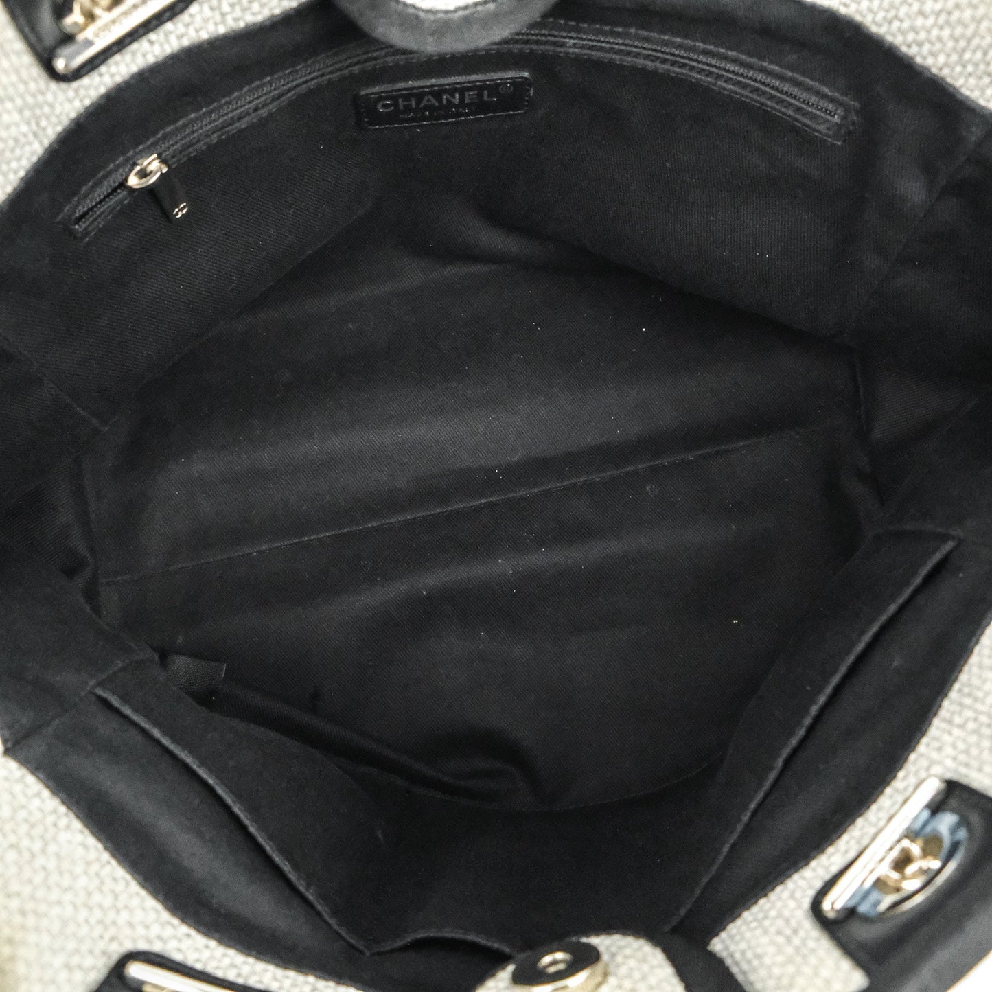 Chanel Medium Deauville Tote Light Grey Canvas