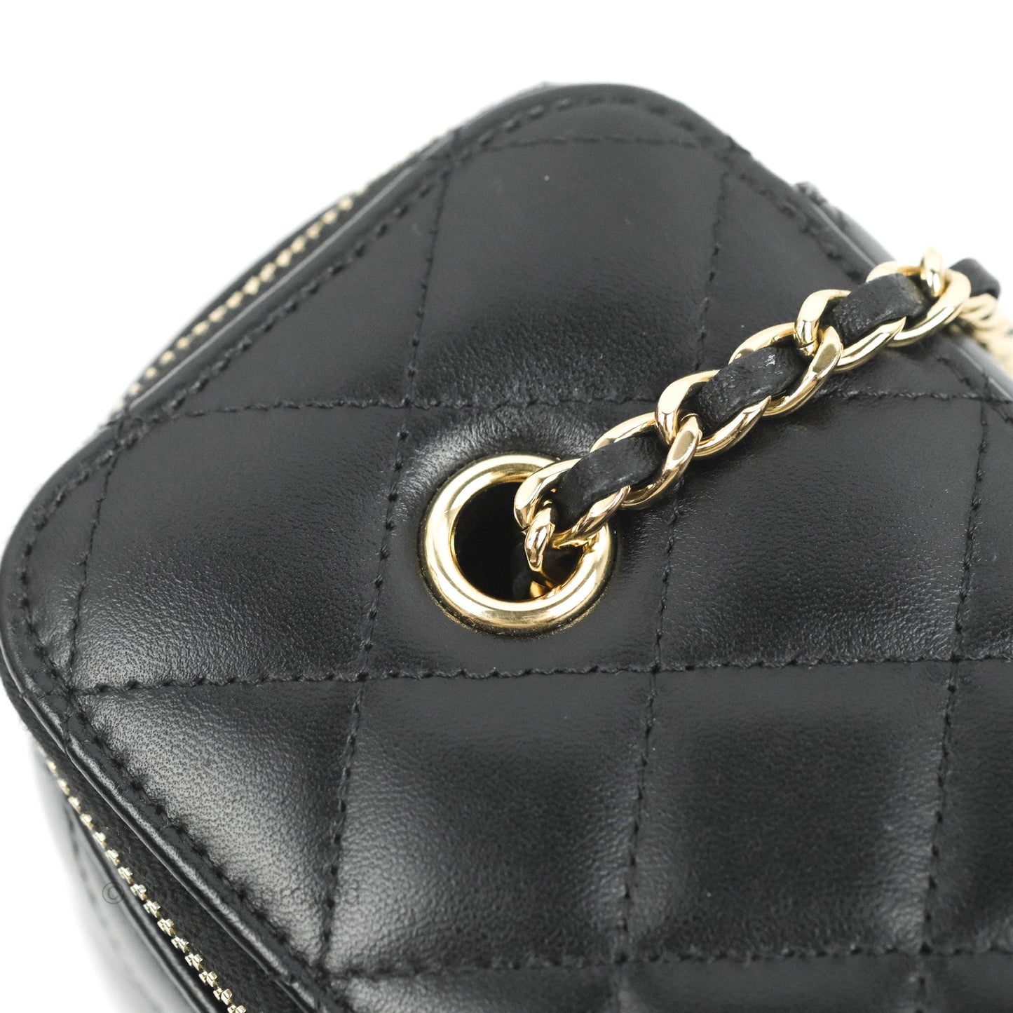 Chanel Classic Vanity with Chain Black Lambskin Gold Hardware