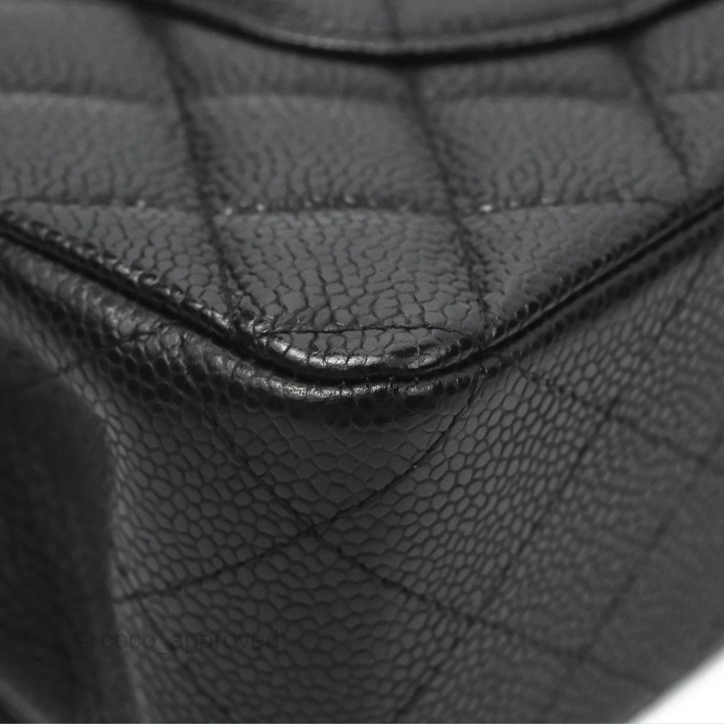 Chanel Classic M/L Medium Flap Quilted Black Caviar Silver Hardware