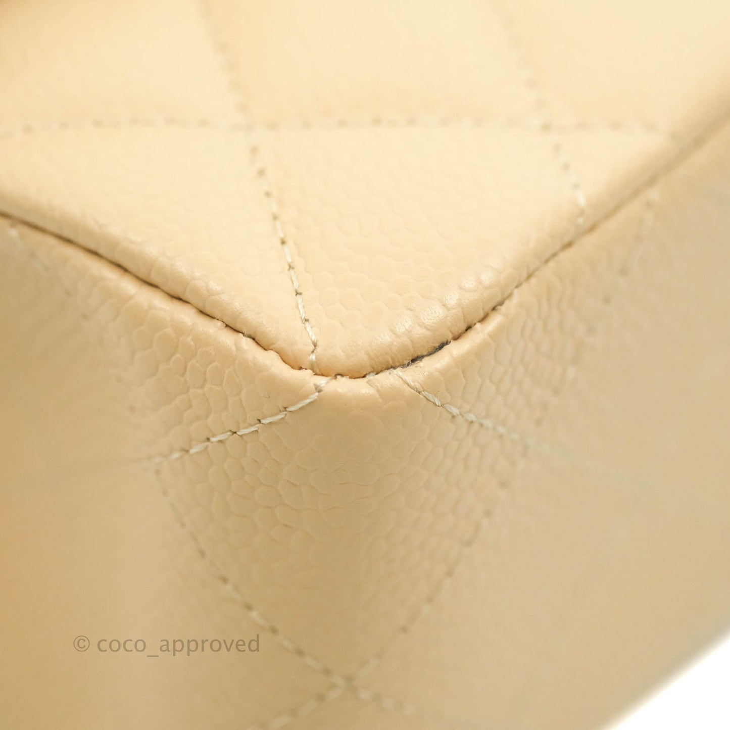 Chanel S/M Small Classic Quilted Flap Beige Caviar Gold Hardware
