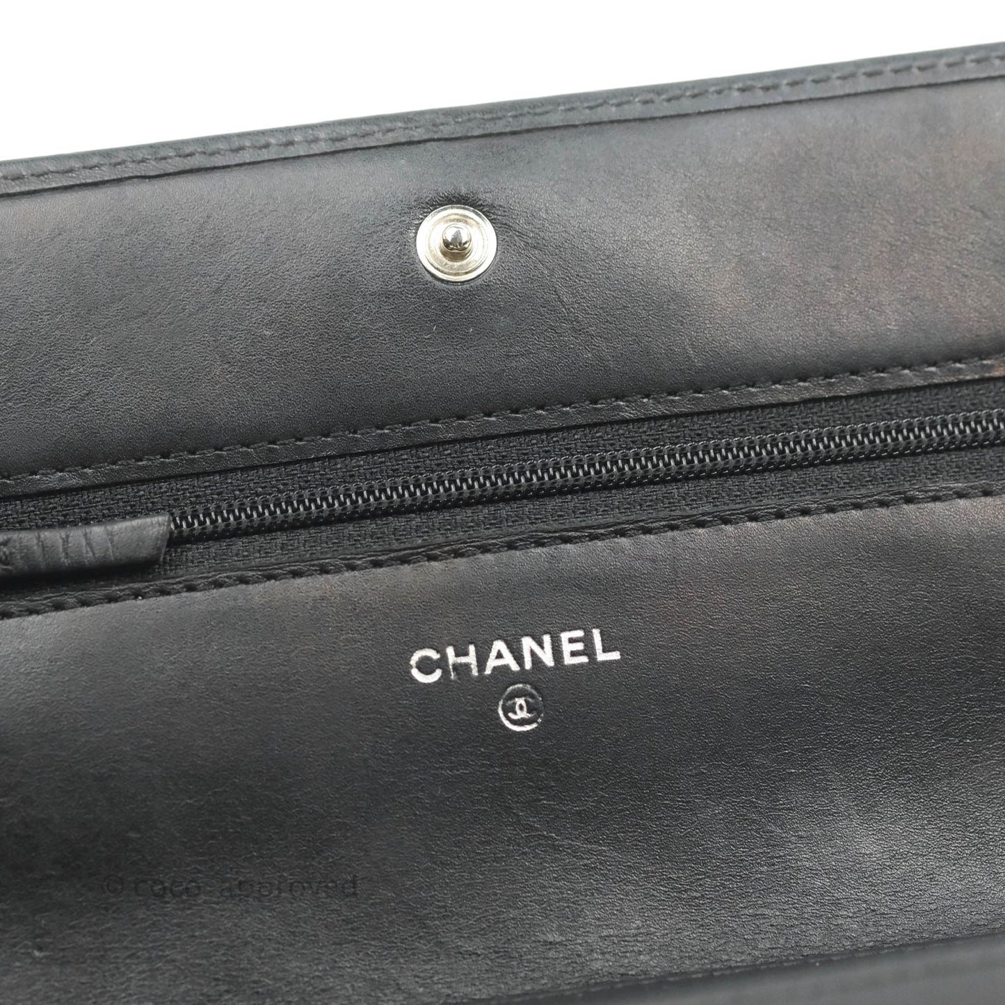 Chanel Calfskin Quilted Cambon Wallet on Chain WOC Black Silver Hardware