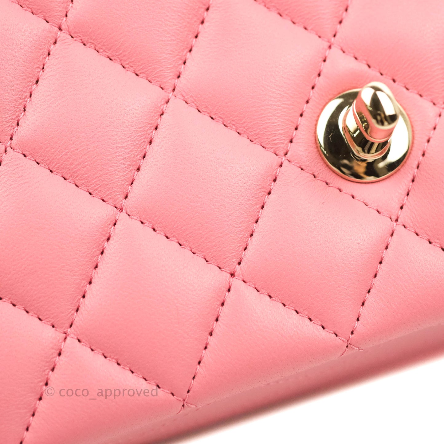 Chanel Top Handle Mini Rectangular Flap Bag Pink Lambskin Gold Hardware