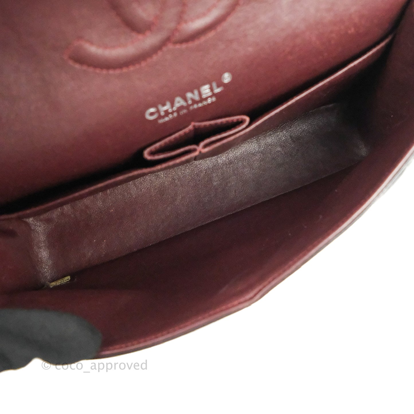 Chanel Classic M/L Medium Flap Quilted Black Lambskin Silver Hardware