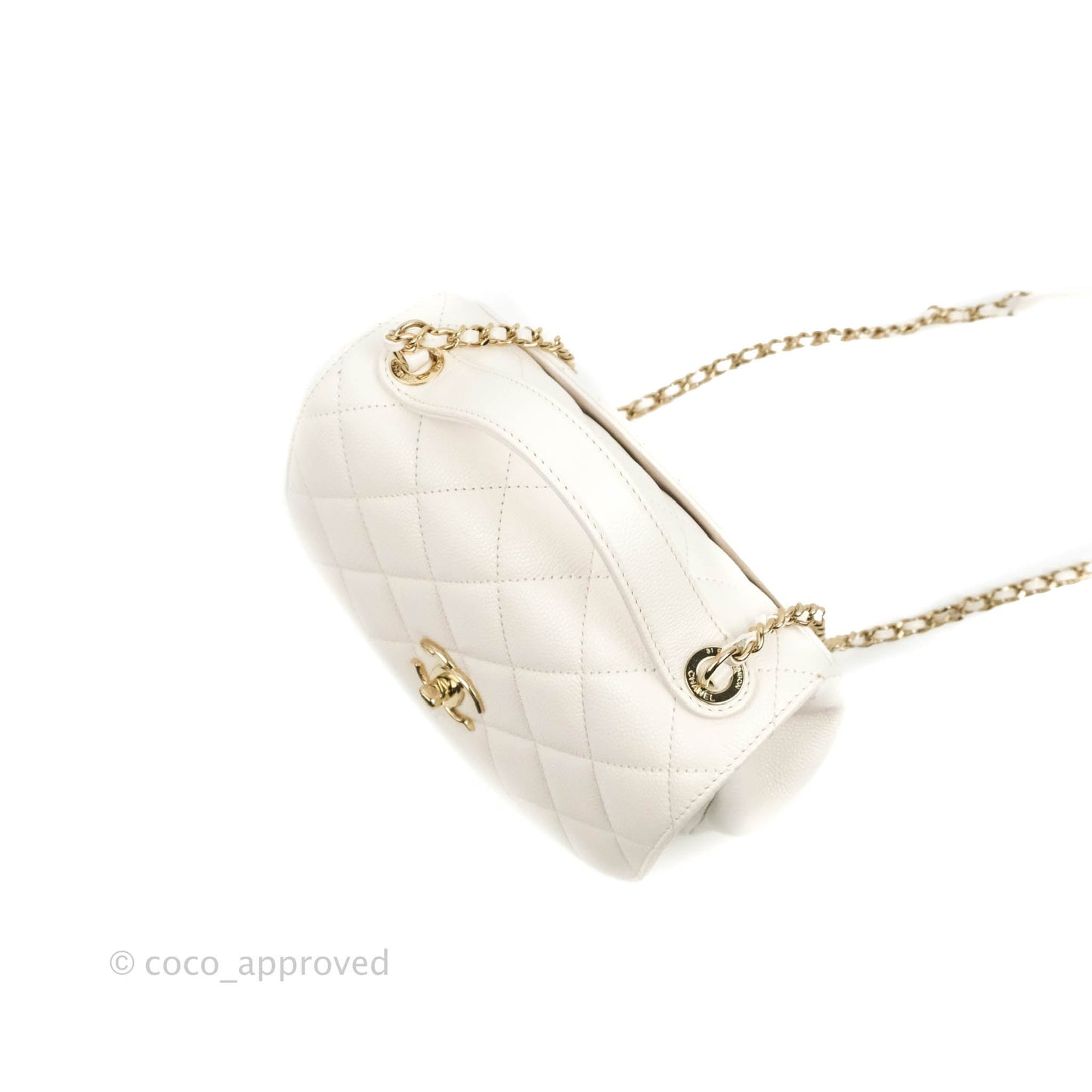Chanel Quilted Small Business Affinity Flap White Caviar Gold Hardware