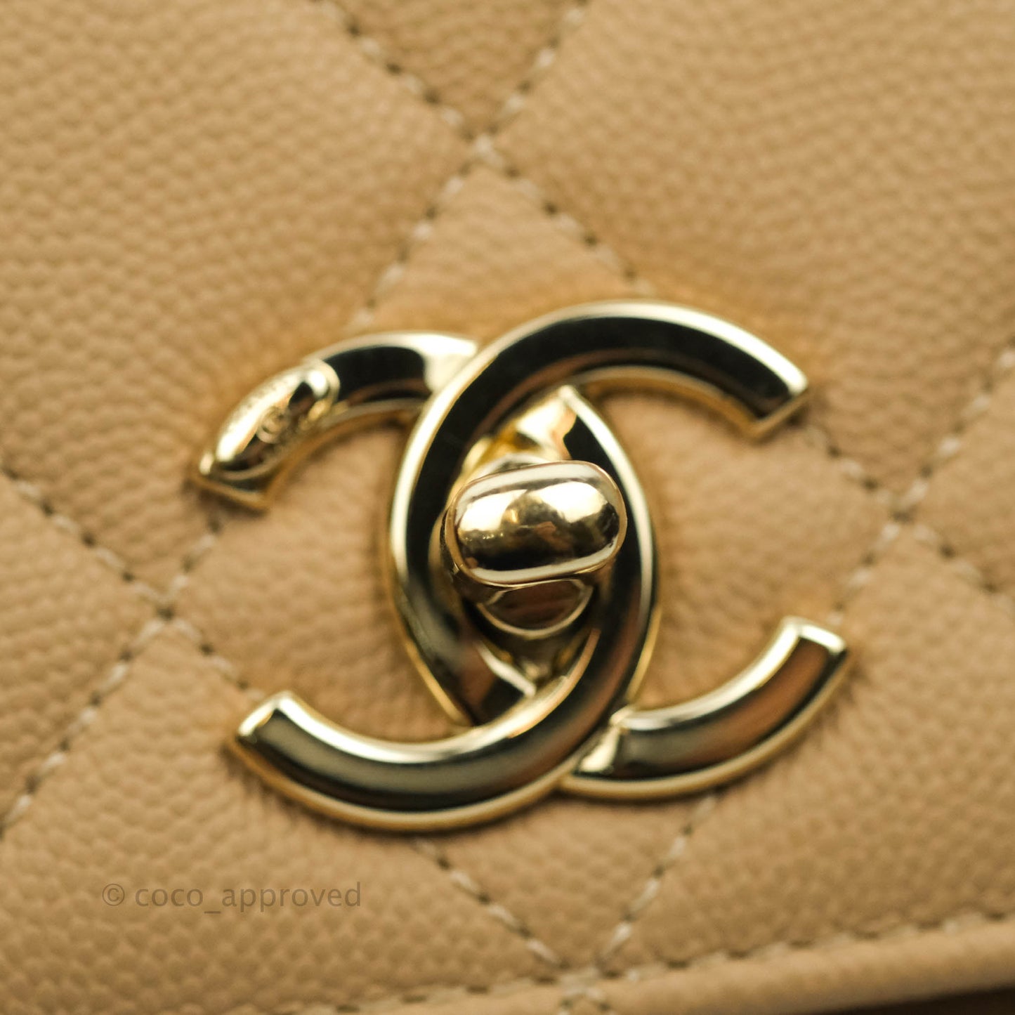 Chanel Quilted Small Business Affinity Flap Dark Beige Caviar Light Gold Hardware