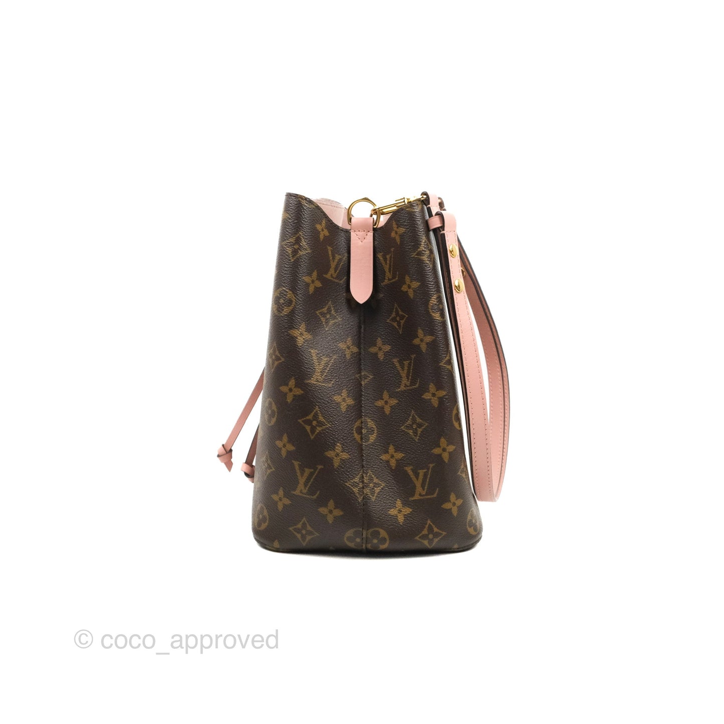 Louis Vuitton Neonoe Bucket Bag MM Monogram Canvas Rose Poudre