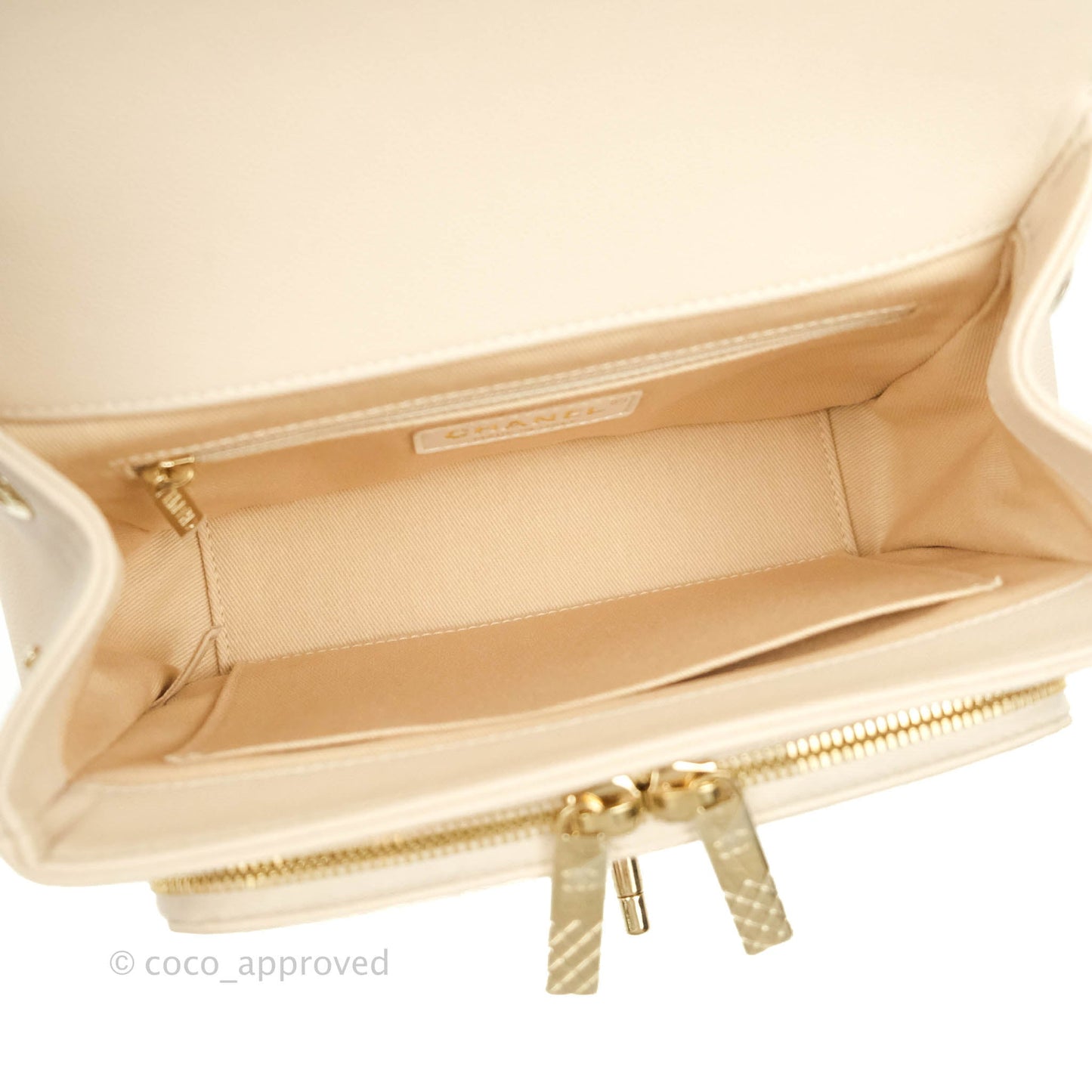 Chanel Quilted Medium Business Affinity Flap Light Beige Caviar Gold Hardware 20B