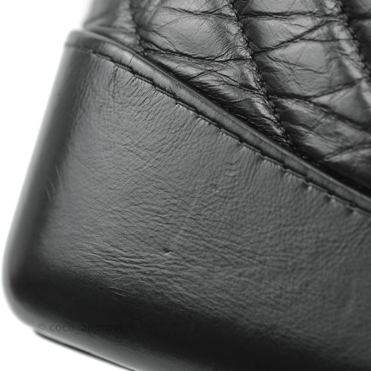 Chanel Chevron Small Gabrielle Backpack Black Aged Calfskin