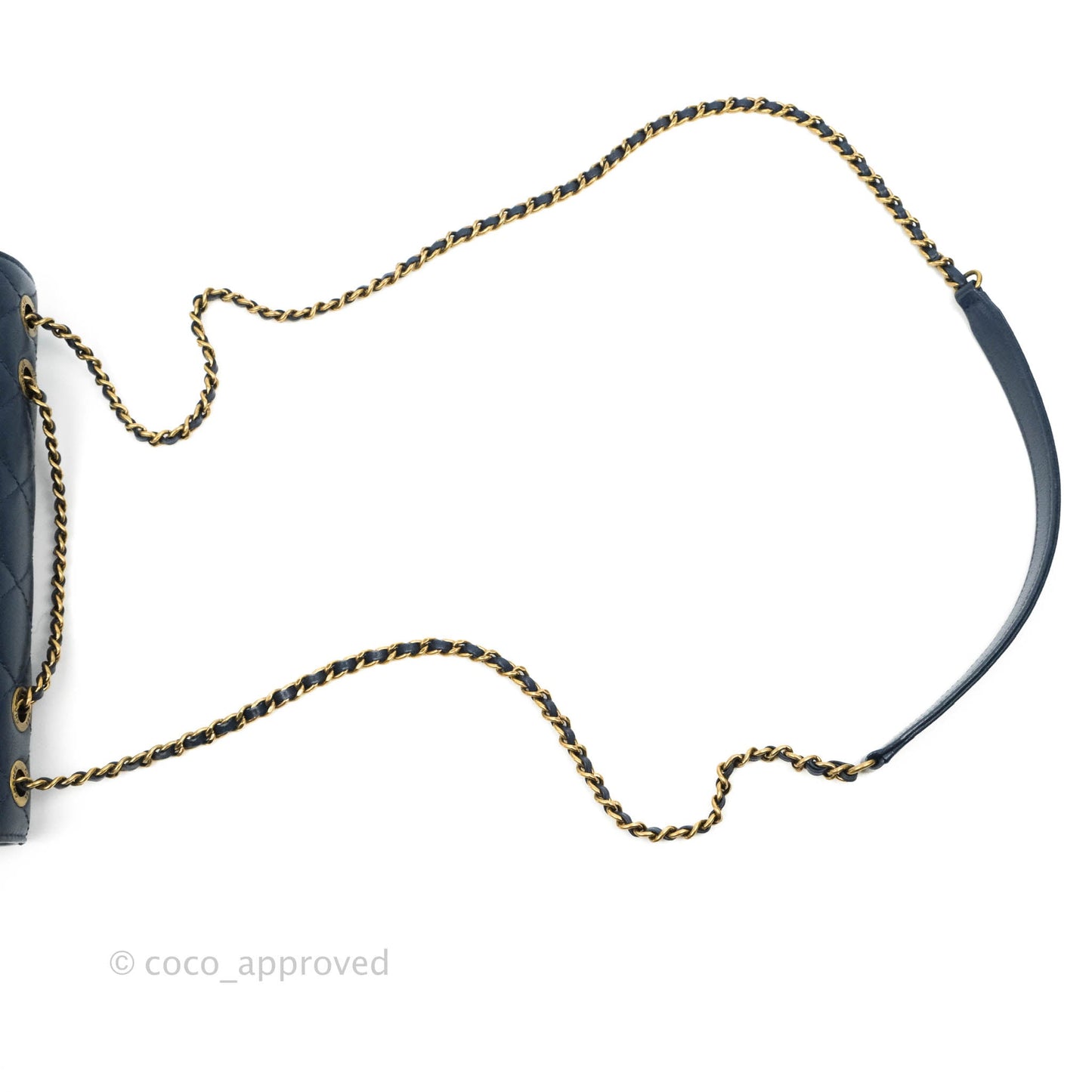 Chanel Beauty Lock Flap Bag Navy Sheepskin Aged Gold Hardware