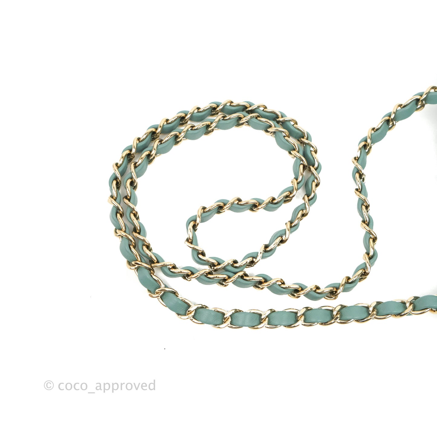 Chanel Mini Square Teal Green Lambskin Gold Hardware