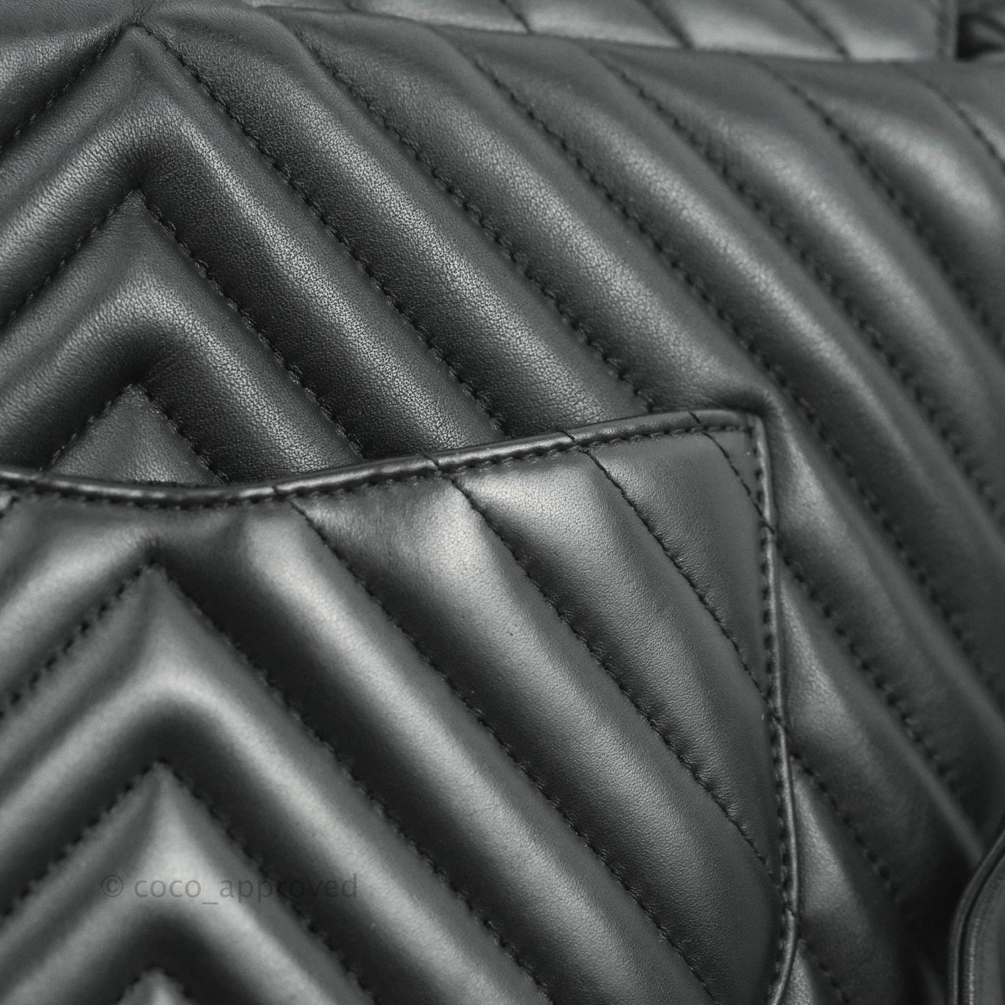 Chanel Medium Chevron Urban Spirit Backpack Black Calfskin Silver Hardware