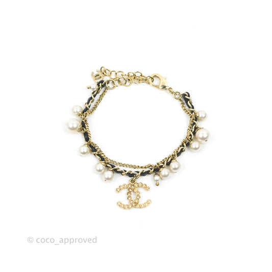 Chanel CC Pearl & Woven Chain Bracelet 16B