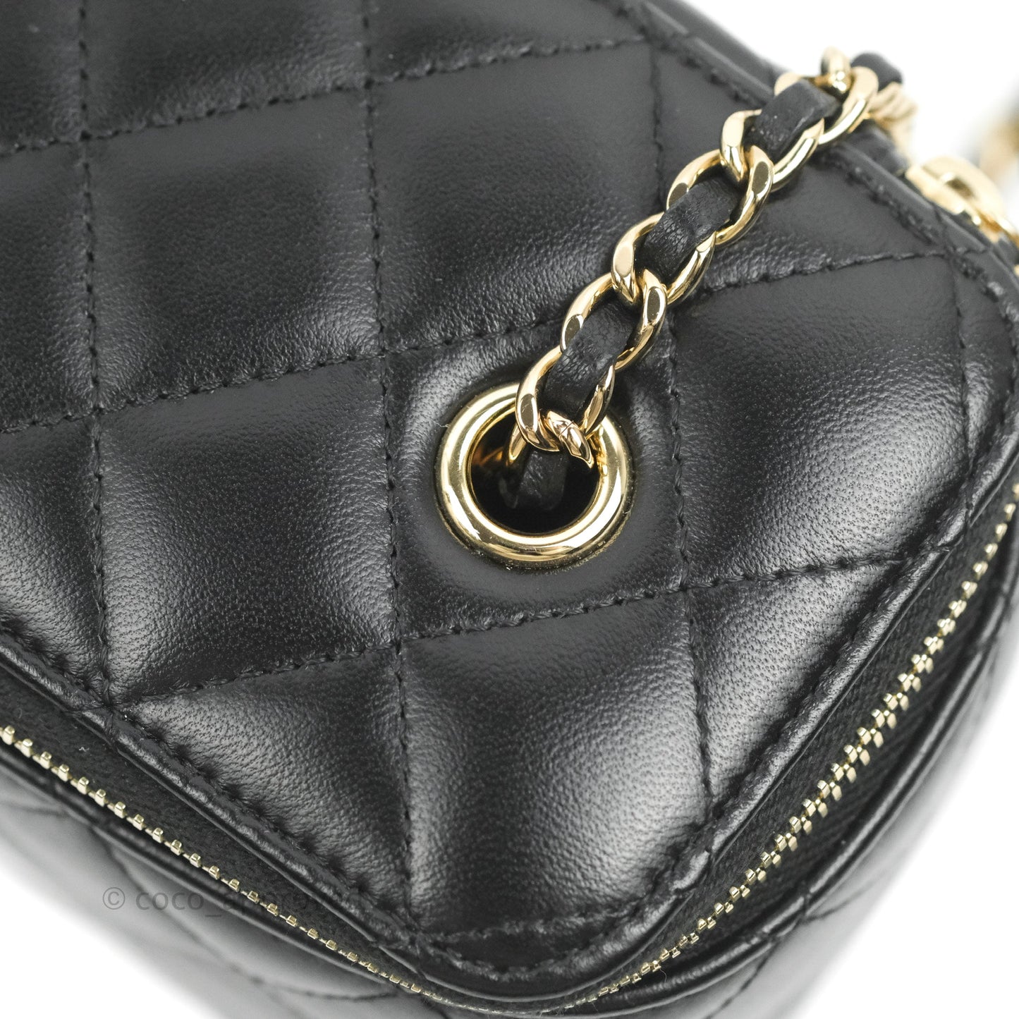 Chanel Classic Vanity with Chain Black Lambskin Gold Hardware