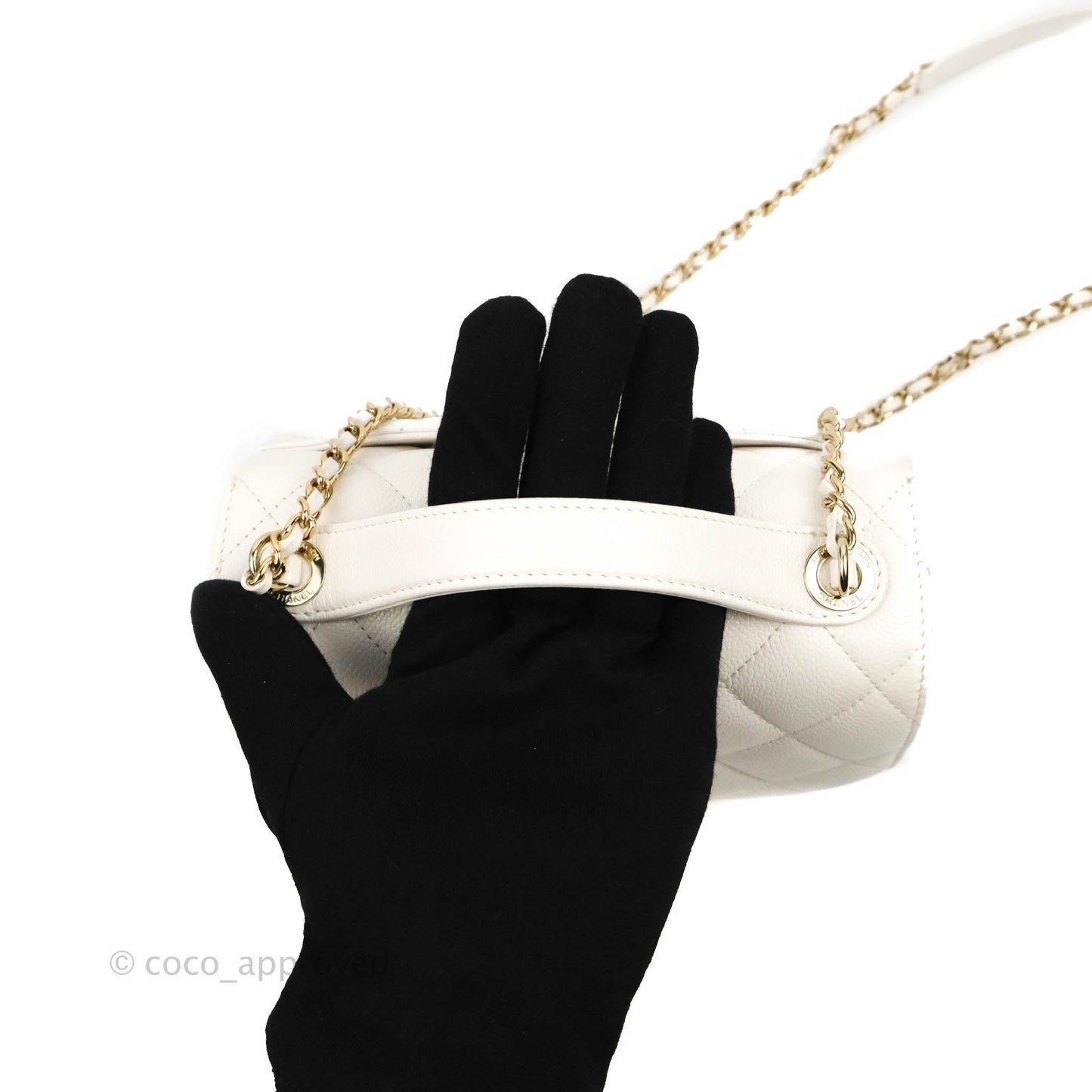 Chanel Quilted Small Business Affinity Flap White Caviar Gold Hardware