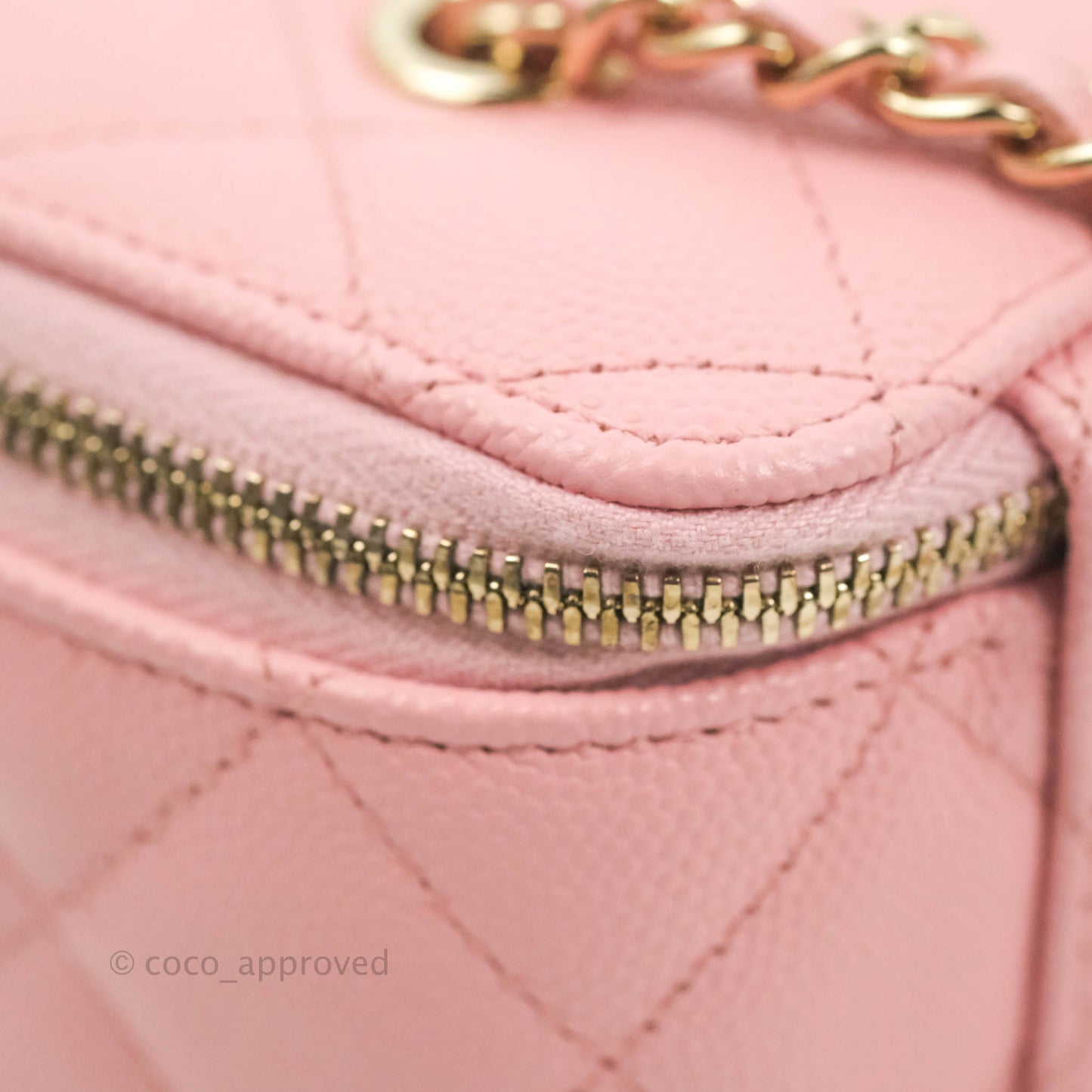Chanel Classic Vanity With Chain Pink Caviar Gold Hardware