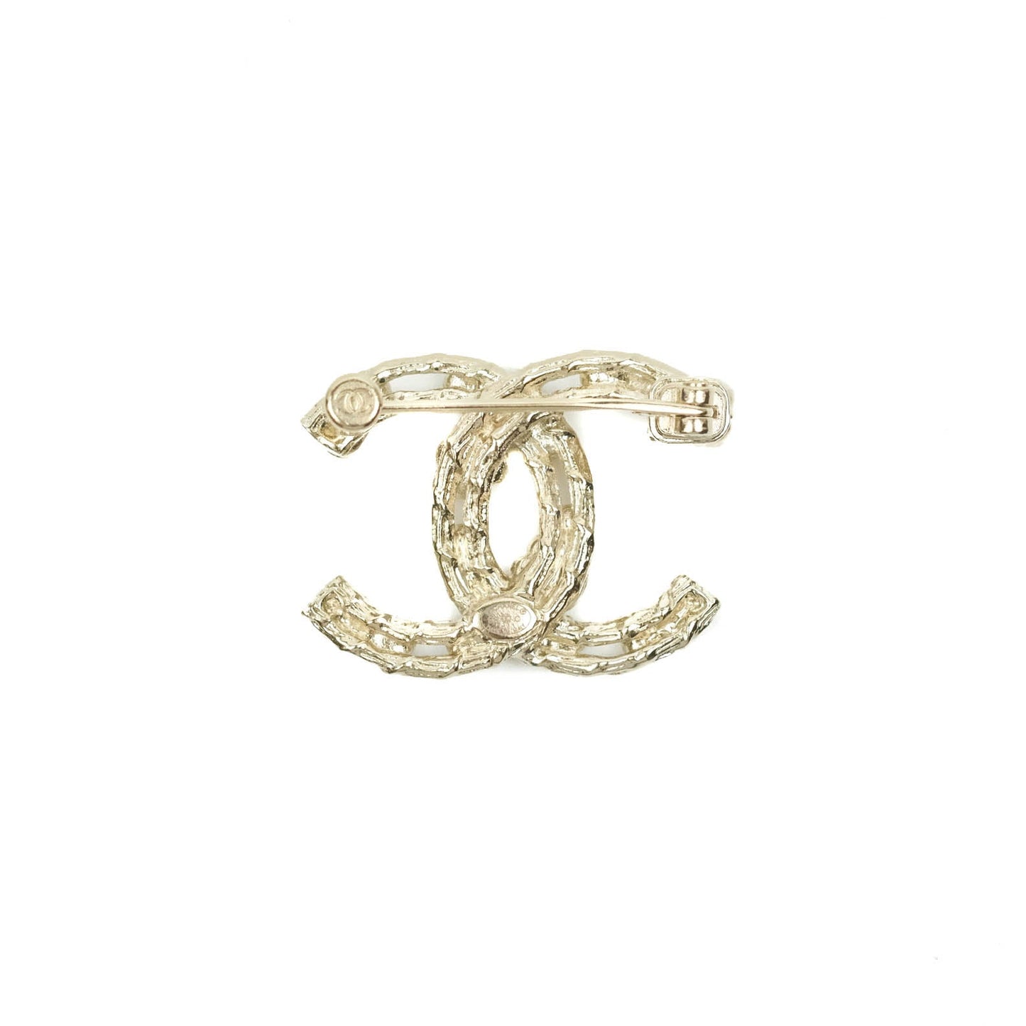 Chanel Camellia Crystal Brooch Gold Tone 22C