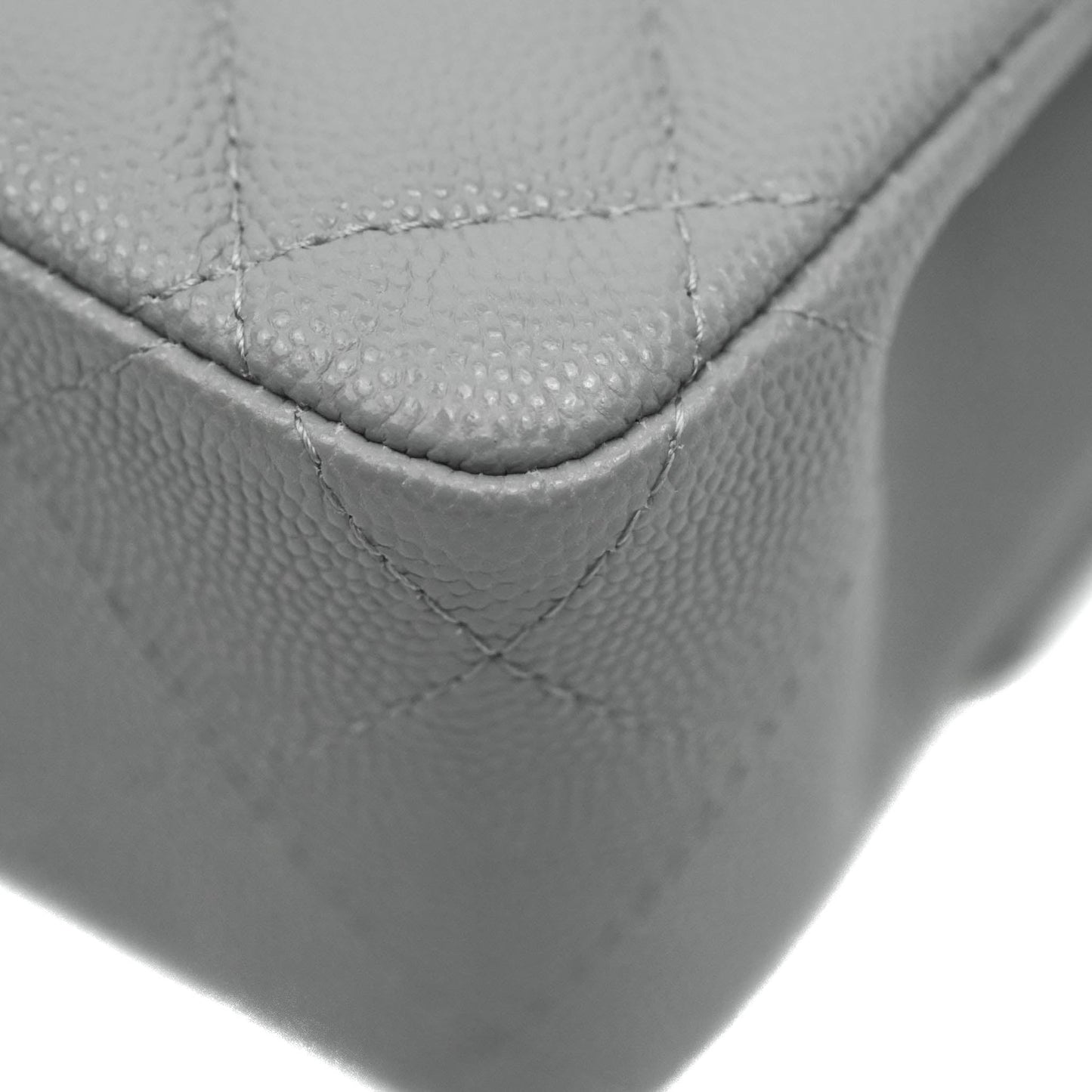 Chanel Classic Small S/M Quilted Flap Grey Caviar Gold Hardware 20C