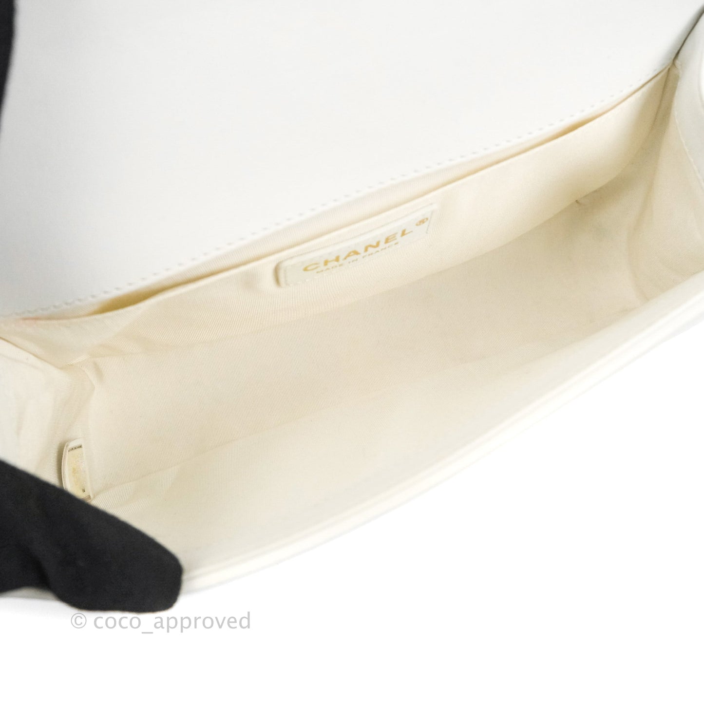 Chanel Quilted Medium Boy White Calfskin Gold Hardware