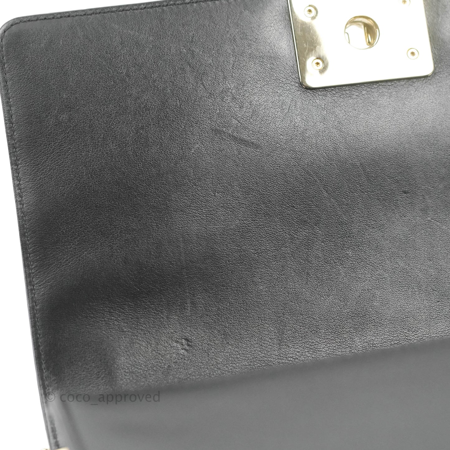 Chanel Chevron Medium Boy Black Calfskin Gold Hardware