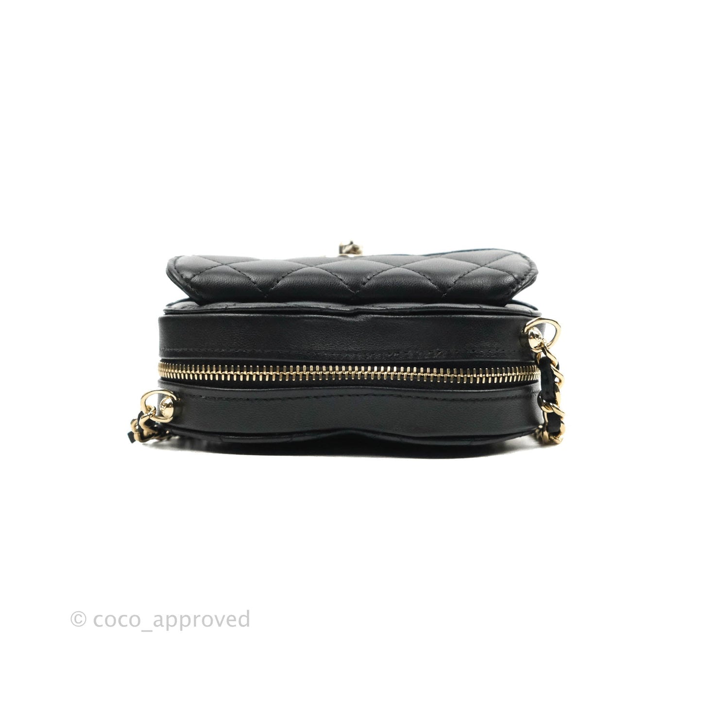 Chanel Small Heart Bag Black Lambskin Gold Hardware 22S