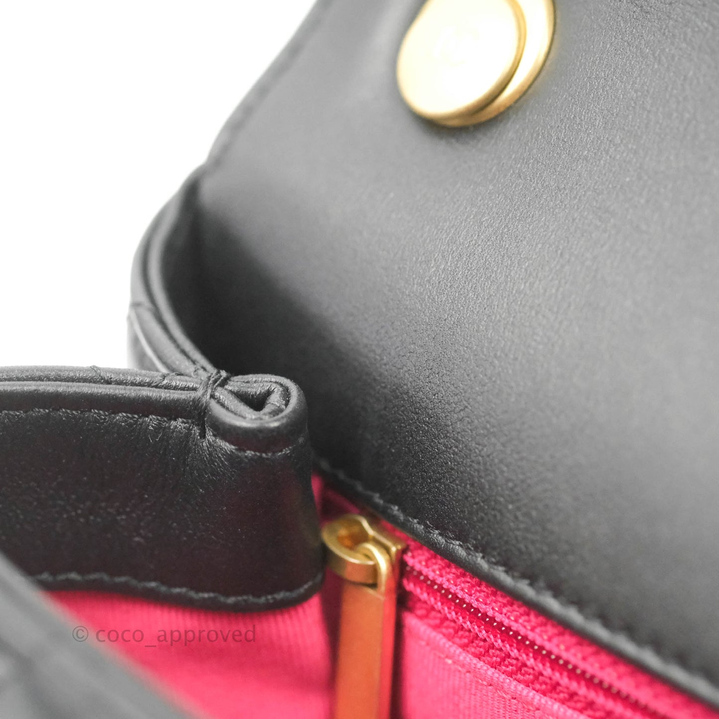 Chanel Small Chain Bar Flap Bag Black Calfskin Aged Gold Hardware