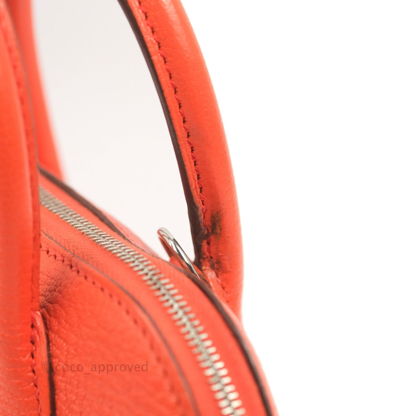 Hermès Bolide Mini 1923 Chevre Mysore Orange Poppy Palladium Hardware